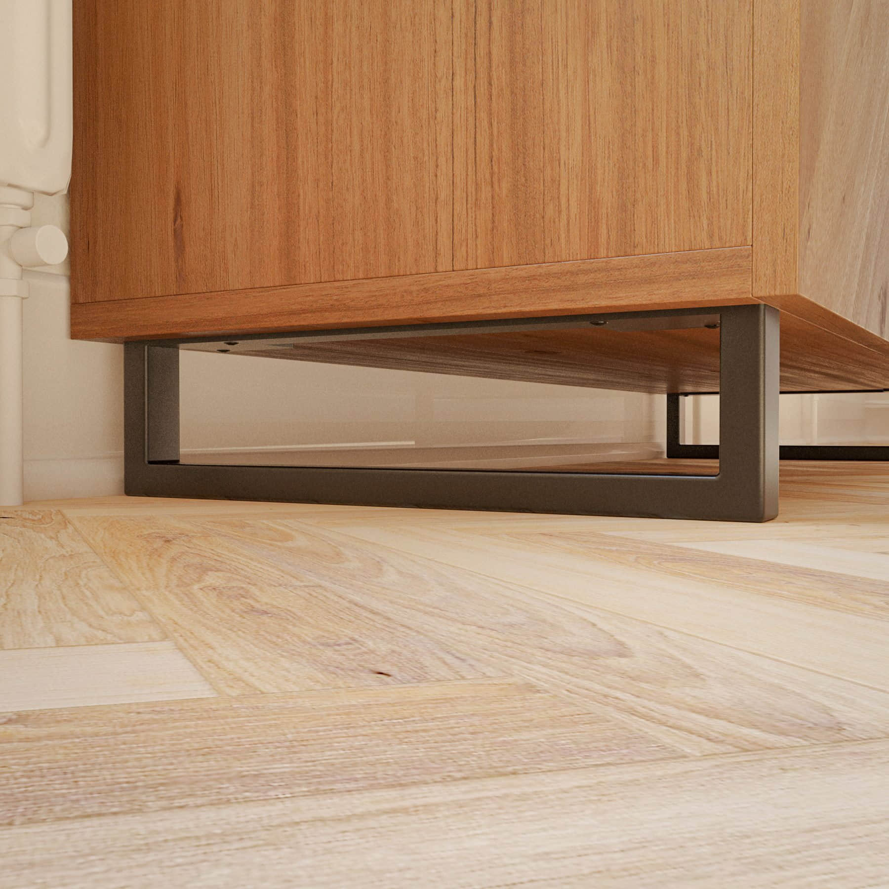 HEVVA HEVVA Möbelfüße GRAZ - 7 Größen (20-50cm) für Schränke & Kommoden - Hochwertige Möbelbeine & Schrankfüße - Einzelstück oder 2er-Set wählbar Schwarz Möbelfüße