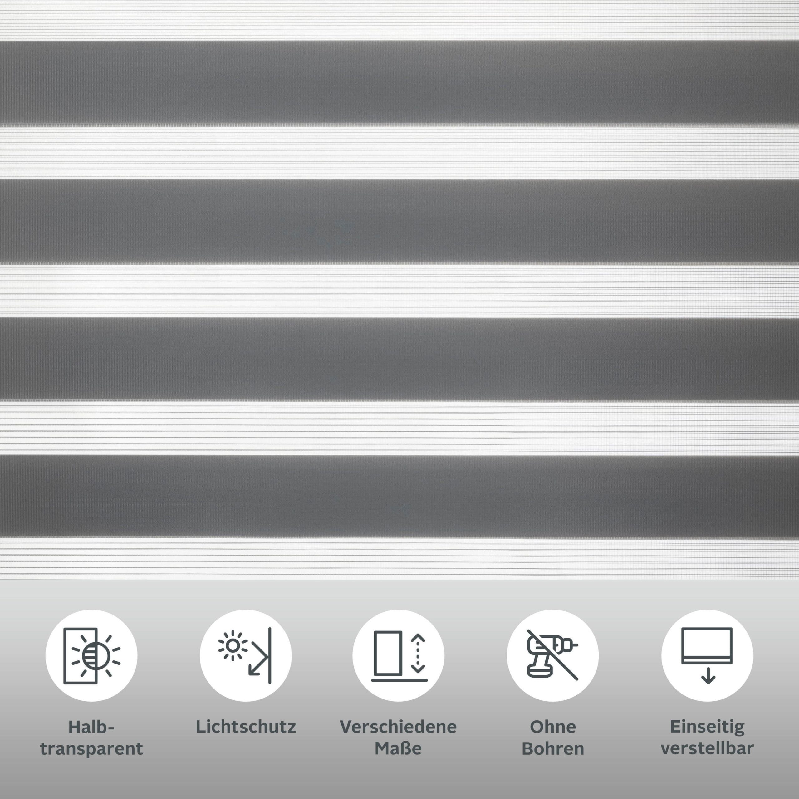 HOME AFFAIRE Jan Double Roller Blind | No-Drill Light Blocking Window Shade | Cordless Klemmfix Design | Multiple Sizes & Colors anthrazit Home affaire Rollos & Plissees