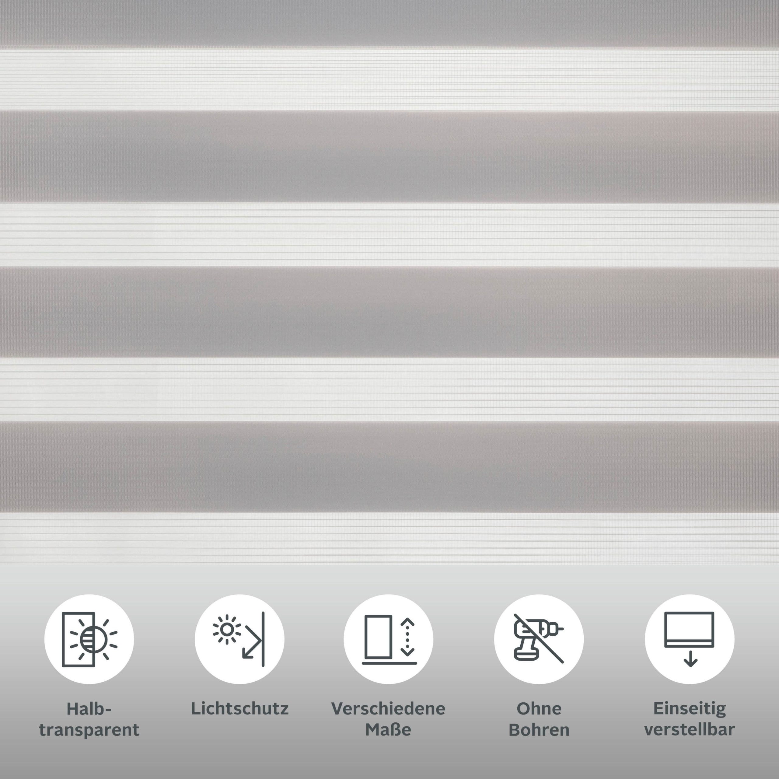 Home affaire Rollos & Plissees HOME AFFAIRE Jan Double Roller Blind | No-Drill Light Blocking Window Shade | Cordless Klemmfix Design | Multiple Sizes & Colors hellgrau