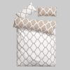 Home Affaire Alba Wendebettwäsche | Rautenmuster | 2-teilig | 100% Baumwolle | Renforcé & Flanell | Größen 135x200 & 155x220 cm | OEKO-TEX® zertifiziert beige/weiß Home affaire Bettwäsche