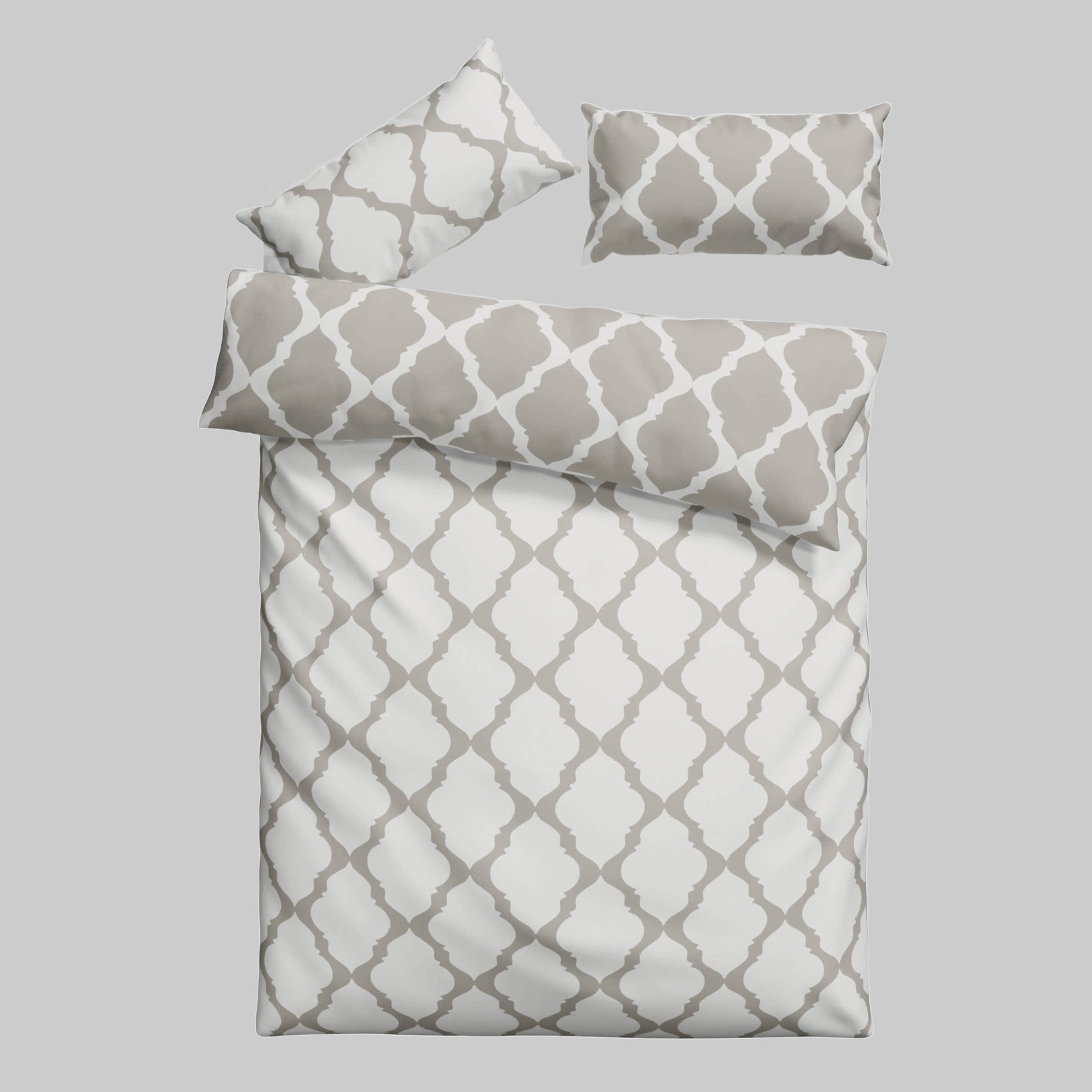 Bettwäsche Home affaire Home Affaire Alba Wendebettwäsche | Rautenmuster | 2-teilig | 100% Baumwolle | Renforcé & Flanell | Größen 135x200 & 155x220 cm | OEKO-TEX® zertifiziert grau/weiß