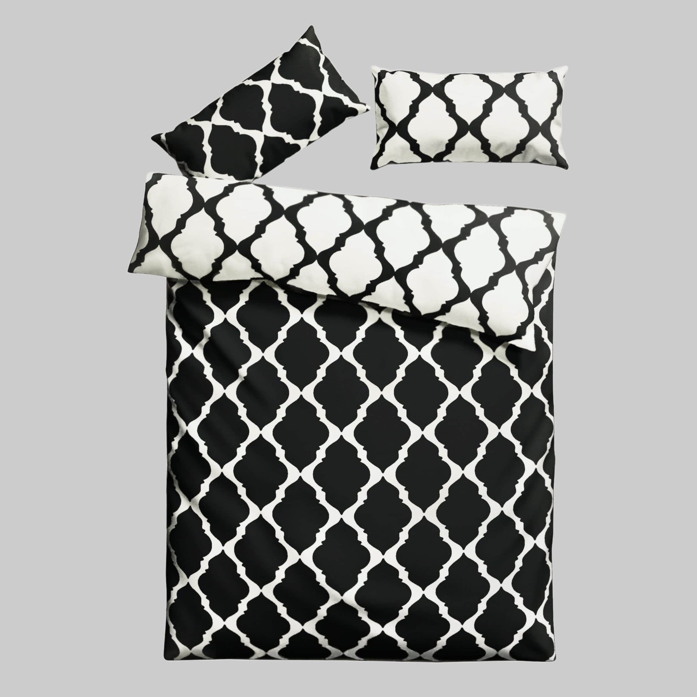 Bettwäsche Home affaire Home Affaire Alba Wendebettwäsche | Rautenmuster | 2-teilig | 100% Baumwolle | Renforcé & Flanell | Größen 135x200 & 155x220 cm | OEKO-TEX® zertifiziert schwarz