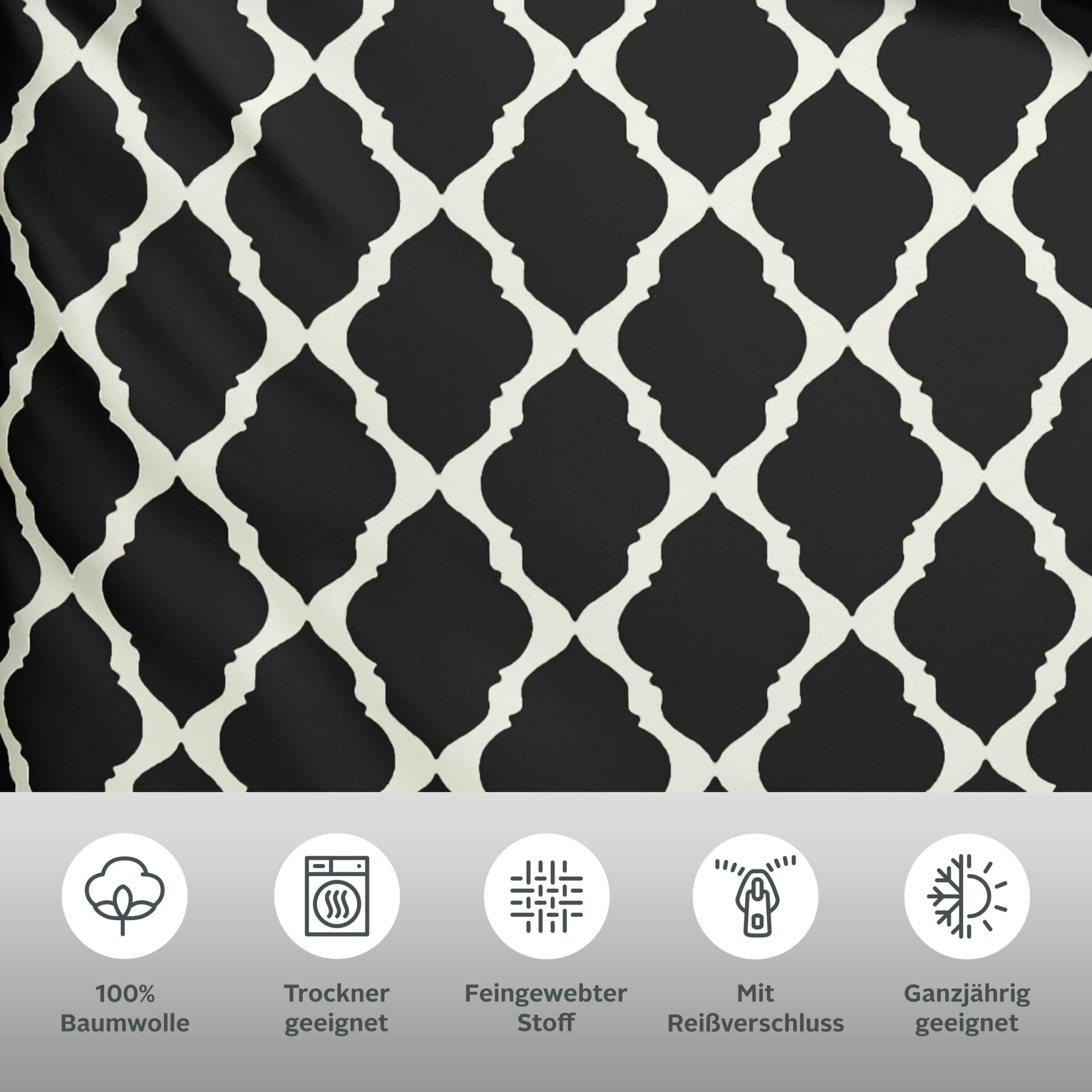 Bettwäsche Home affaire Home Affaire Alba Wendebettwäsche | Rautenmuster | 2-teilig | 100% Baumwolle | Renforcé & Flanell | Größen 135x200 & 155x220 cm | OEKO-TEX® zertifiziert schwarz