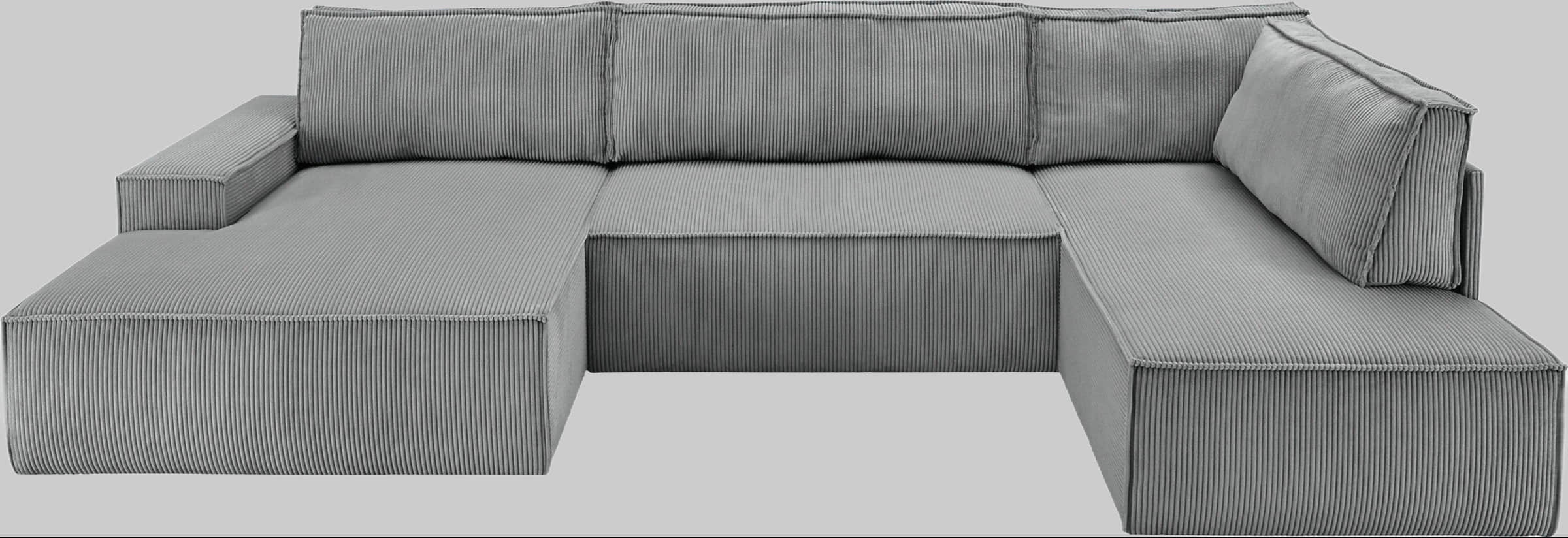 Home Affaire SHERWOOD XXL 329cm U-Shape Sofa Bed | Convertible Sectional with Storage (194x139cm) | Cord/Vintage/Samtvelours | Premium Modular Living Room Set anthrazit Sofas Home affaire