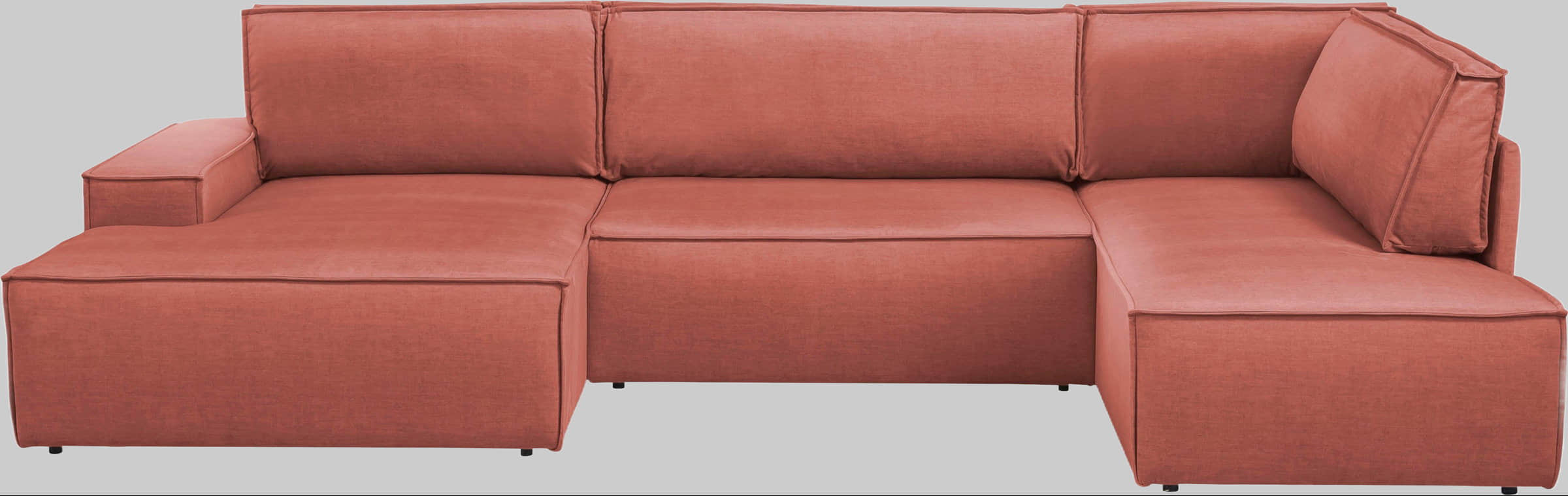 Home Affaire SHERWOOD XXL 329cm U-Shape Sofa Bed | Convertible Sectional with Storage (194x139cm) | Cord/Vintage/Samtvelours | Premium Modular Living Room Set coral Sofas Home affaire