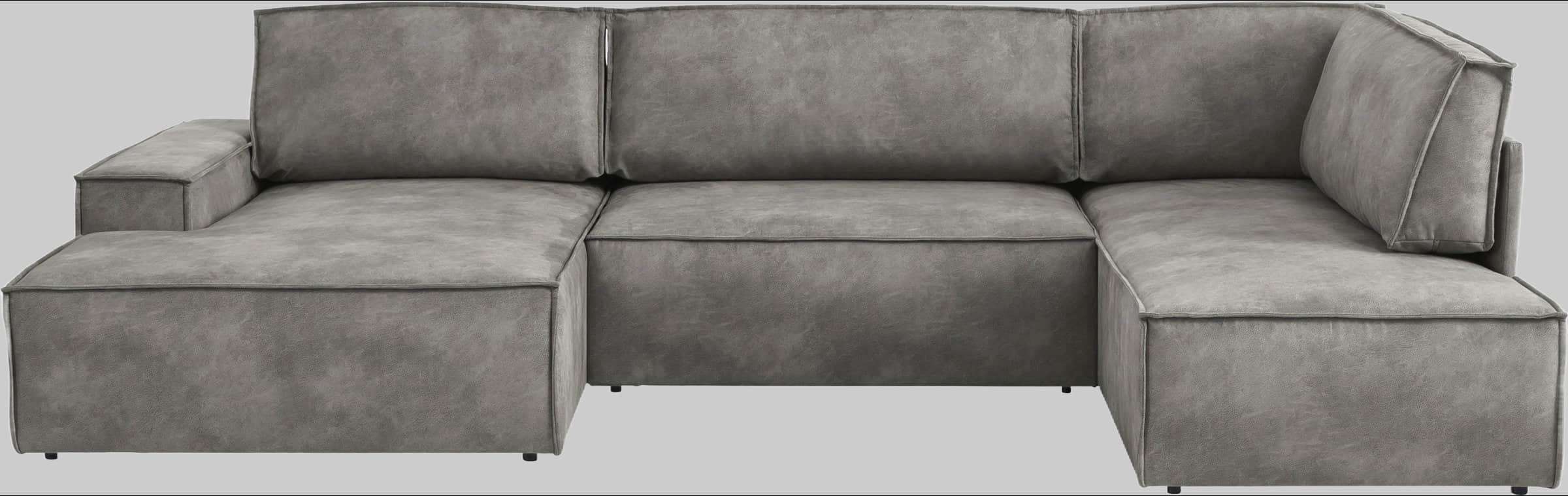 Home affaire Sofas Home Affaire SHERWOOD XXL 329cm U-Shape Sofa Bed | Convertible Sectional with Storage (194x139cm) | Cord/Vintage/Samtvelours | Premium Modular Living Room Set dunkelgrau