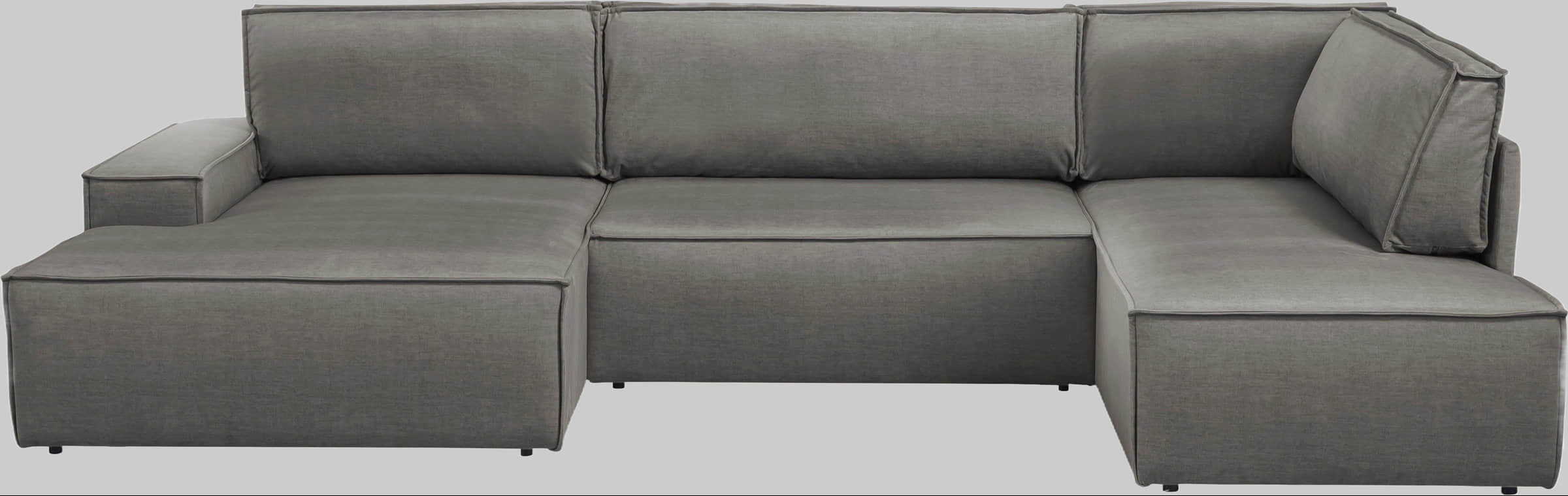 Home Affaire SHERWOOD XXL 329cm U-Shape Sofa Bed | Convertible Sectional with Storage (194x139cm) | Cord/Vintage/Samtvelours | Premium Modular Living Room Set grey Home affaire Sofas