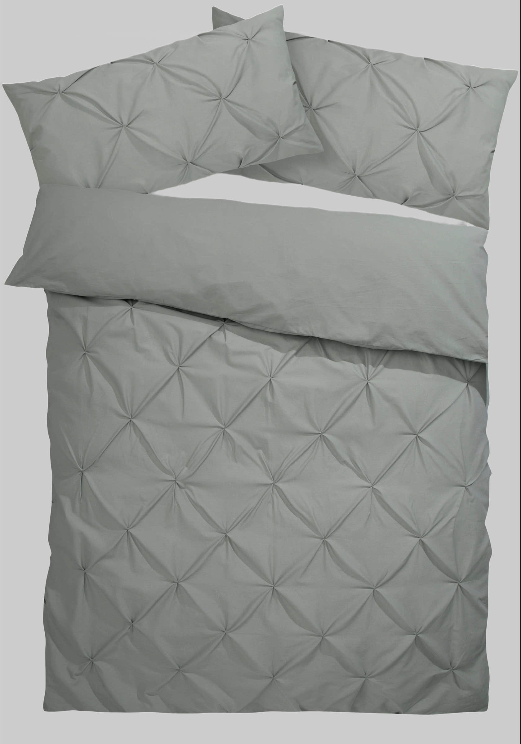 Home affaire Bettwäsche »Elliant« – 100% Baumwolle, Hochtief-Struktur, 2-teilig in 135x200 cm & 155x220 cm | Renforcé-Qualität mit OEKO-TEX® Zertifizierung grau Home affaire Bettwäsche