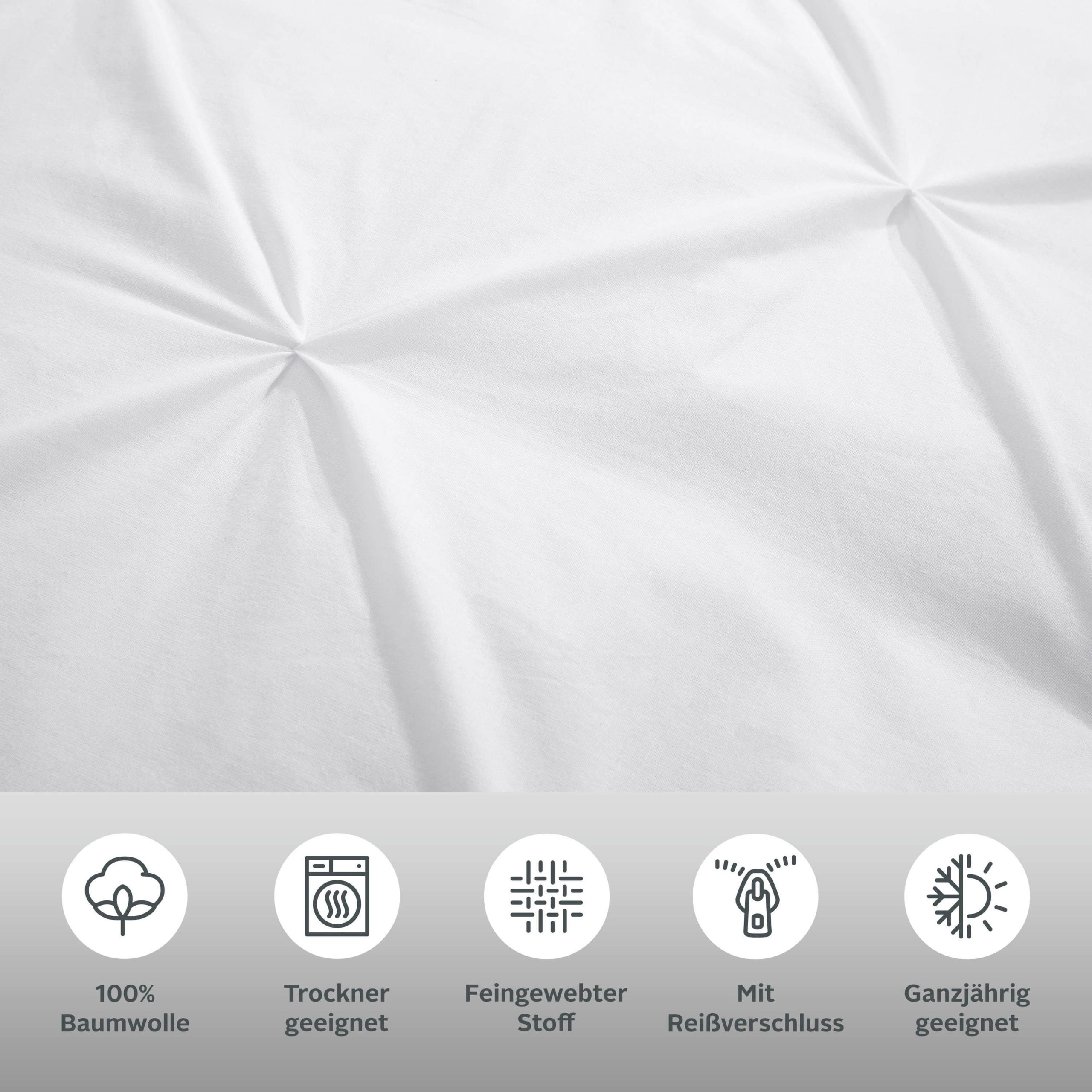 Home affaire Bettwäsche »Elliant« – 100% Baumwolle, Hochtief-Struktur, 2-teilig in 135x200 cm & 155x220 cm | Renforcé-Qualität mit OEKO-TEX® Zertifizierung natur Home affaire Bettwäsche