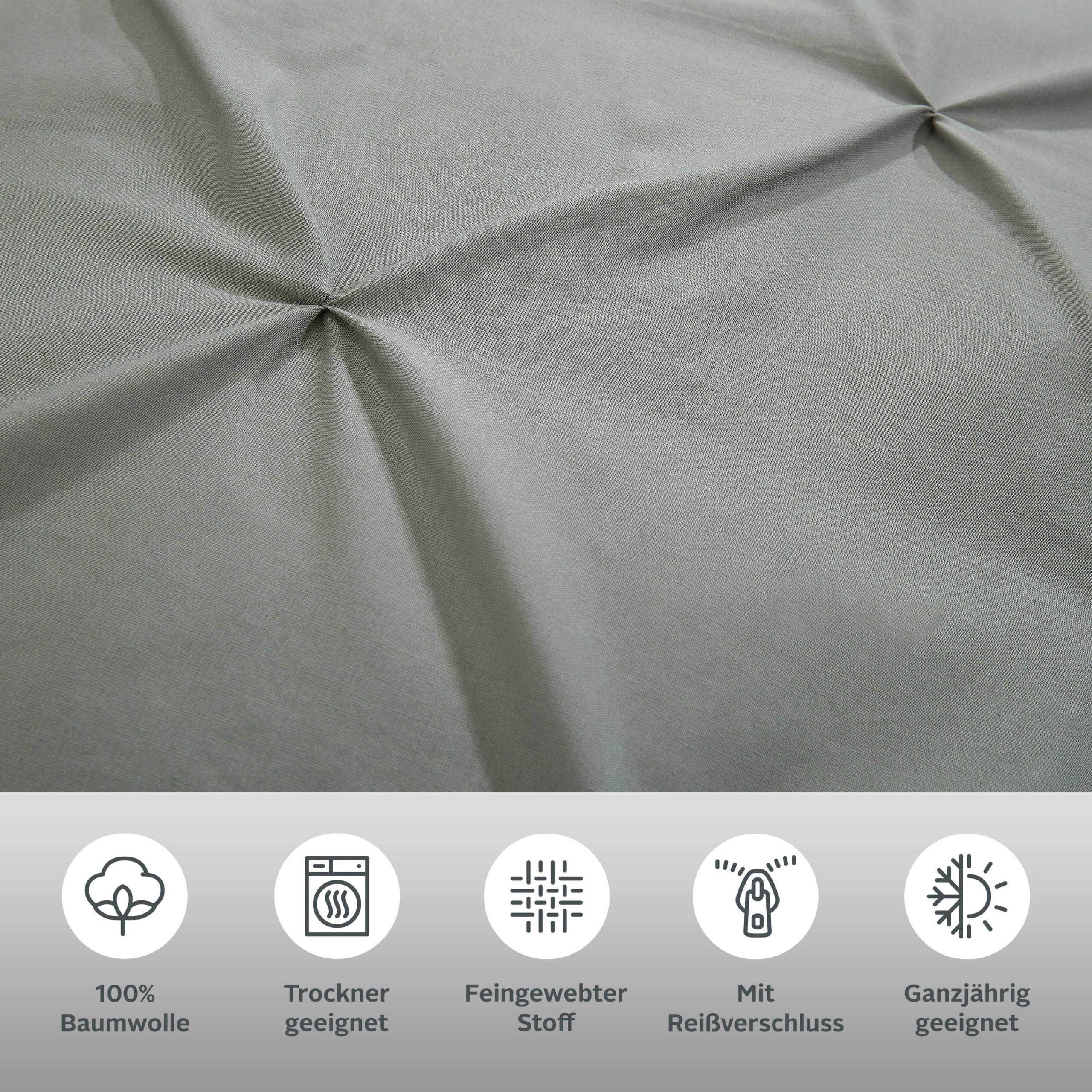 Home affaire Bettwäsche »Elliant« – 100% Baumwolle, Hochtief-Struktur, 2-teilig in 135x200 cm & 155x220 cm | Renforcé-Qualität mit OEKO-TEX® Zertifizierung grau Home affaire Bettwäsche