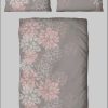 Home affaire Home affaire Bettwäsche »Susan« Blumen-Design | 100% Baumwolle (Linon/Biber) | OEKO-TEX® MADE IN GREEN | Größen 135x200 & 155x220 cm rosa/grau Bettwäsche