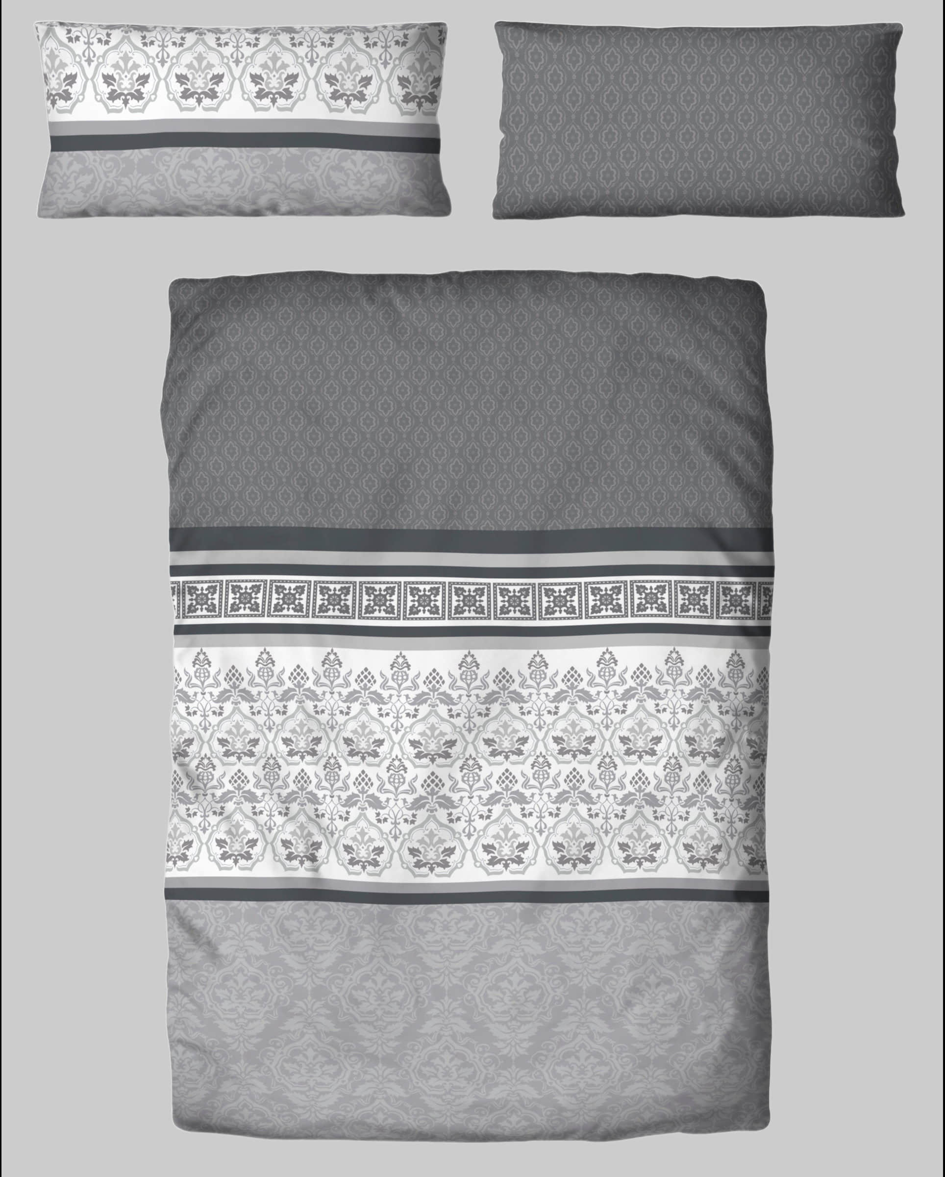 Home affaire Bettwäsche Home affaire 'Cremona' Reversible Bedding Set | Premium Polycotton Blend | OEKO-TEX Certified | Sustainable Cotton | 2-Piece Set (Duvet Cover + Pillowcase) | 135x200cm anthrazit