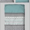 Home affaire 'Cremona' Reversible Bedding Set | Premium Polycotton Blend | OEKO-TEX Certified | Sustainable Cotton | 2-Piece Set (Duvet Cover + Pillowcase) | 135x200cm grau-mint Bettwäsche Home affaire