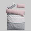 Home affaire Home affaire 'Cremona' Reversible Bedding Set | Premium Polycotton Blend | OEKO-TEX Certified | Sustainable Cotton | 2-Piece Set (Duvet Cover + Pillowcase) | 135x200cm grau-rosé Bettwäsche