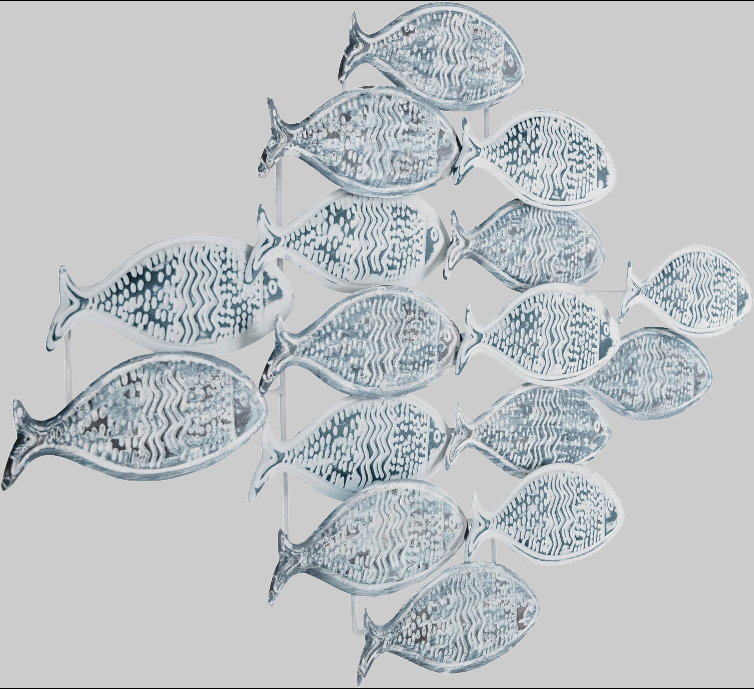 Home affaire Dekoration Home affaire Distressed Metal Fish Wall Art - Shabby Chic Coastal Decor - School of Fish Wall Hanging - Vintage Nautical Wall Decor