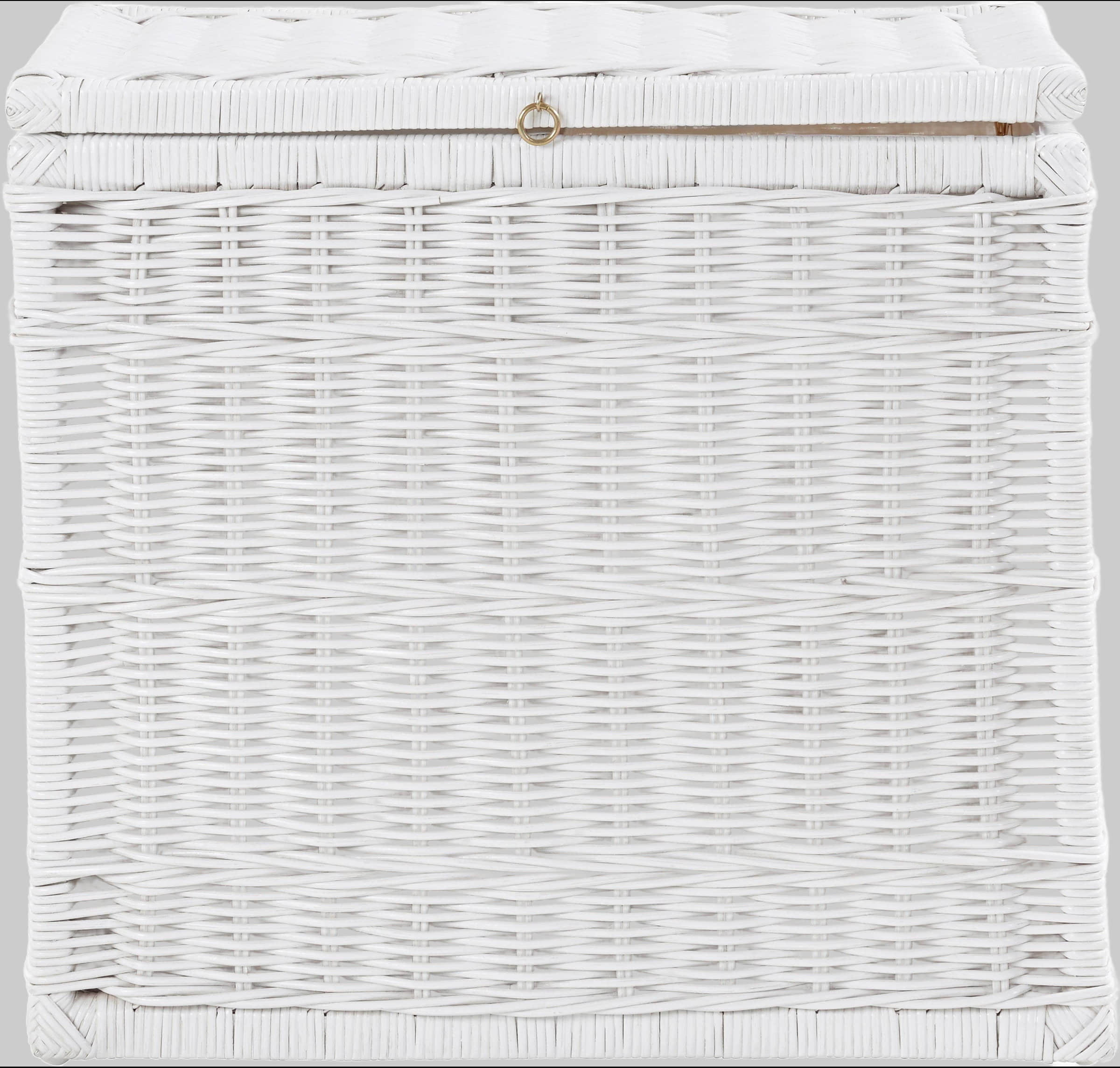 Home affaire Duo Rattan Laundry Hamper - 2-Compartment Woven Storage Basket with Lid, 67cm Height - Farmhouse Style Organization Solution weiß Bad & Sanitär Home affaire