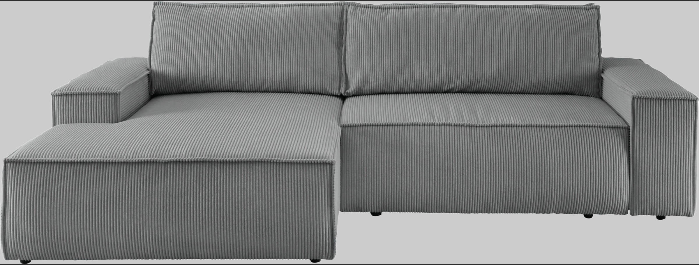 Home affaire Home affaire Ecksofa SHERWOOD Schlafsofa 267 cm L-Form mit Bettkasten (210x136 cm) | Cord, Vintage & Samtvelours Bezug | Premium Qualität anthrazit Sofas