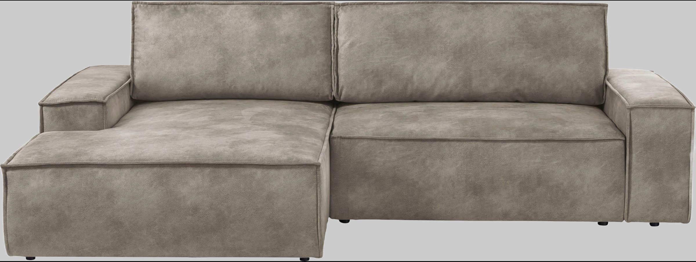 Sofas Home affaire Home affaire Ecksofa SHERWOOD Schlafsofa 267 cm L-Form mit Bettkasten (210x136 cm) | Cord, Vintage & Samtvelours Bezug | Premium Qualität mittelgrau