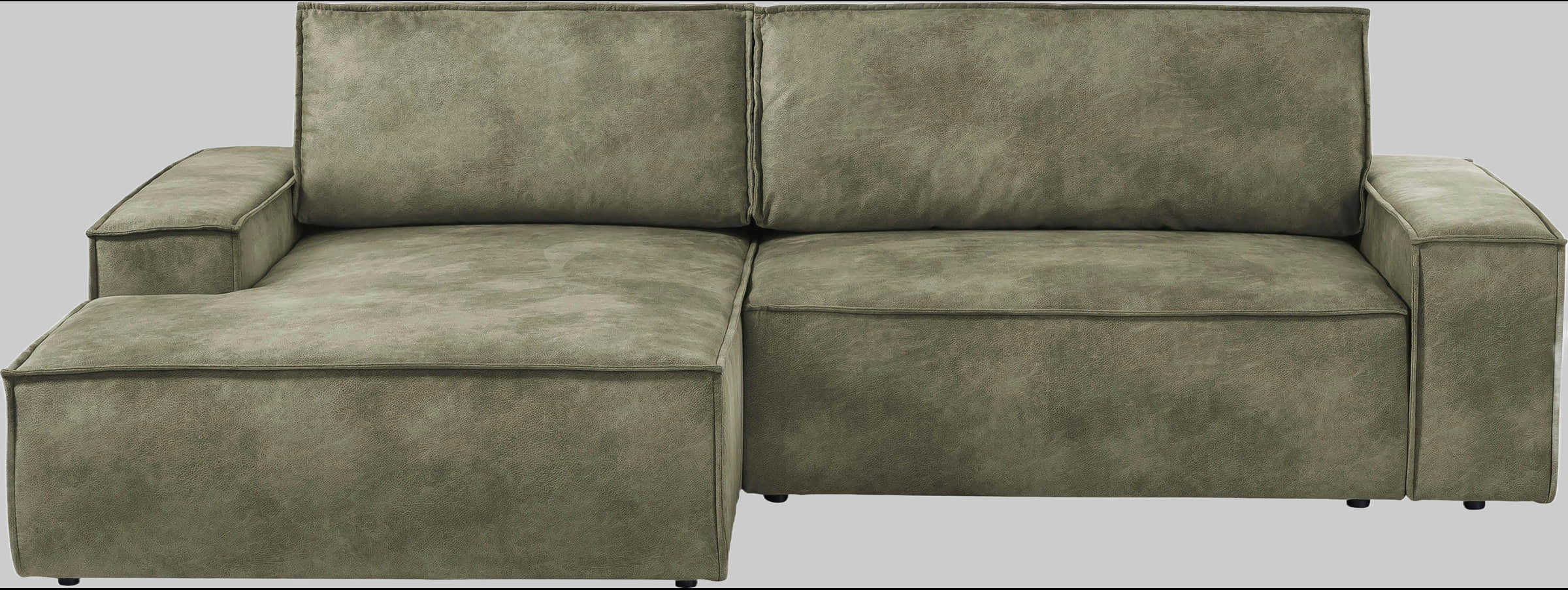 Sofas Home affaire Home affaire Ecksofa SHERWOOD Schlafsofa 267 cm L-Form mit Bettkasten (210x136 cm) | Cord, Vintage & Samtvelours Bezug | Premium Qualität olivgrün