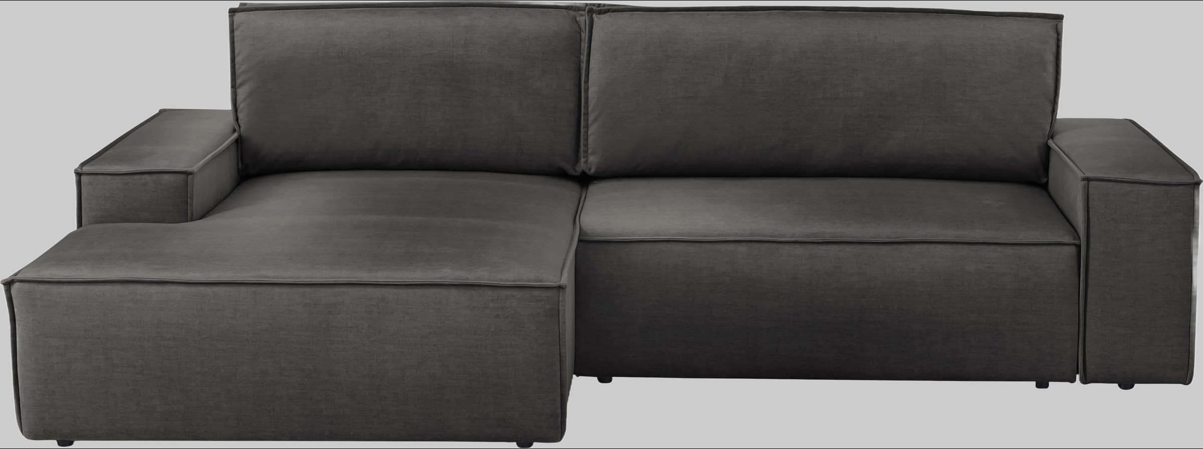Home affaire Ecksofa SHERWOOD Schlafsofa 267 cm L-Form mit Bettkasten (210x136 cm) | Cord, Vintage & Samtvelours Bezug | Premium Qualität charcoal Sofas Home affaire