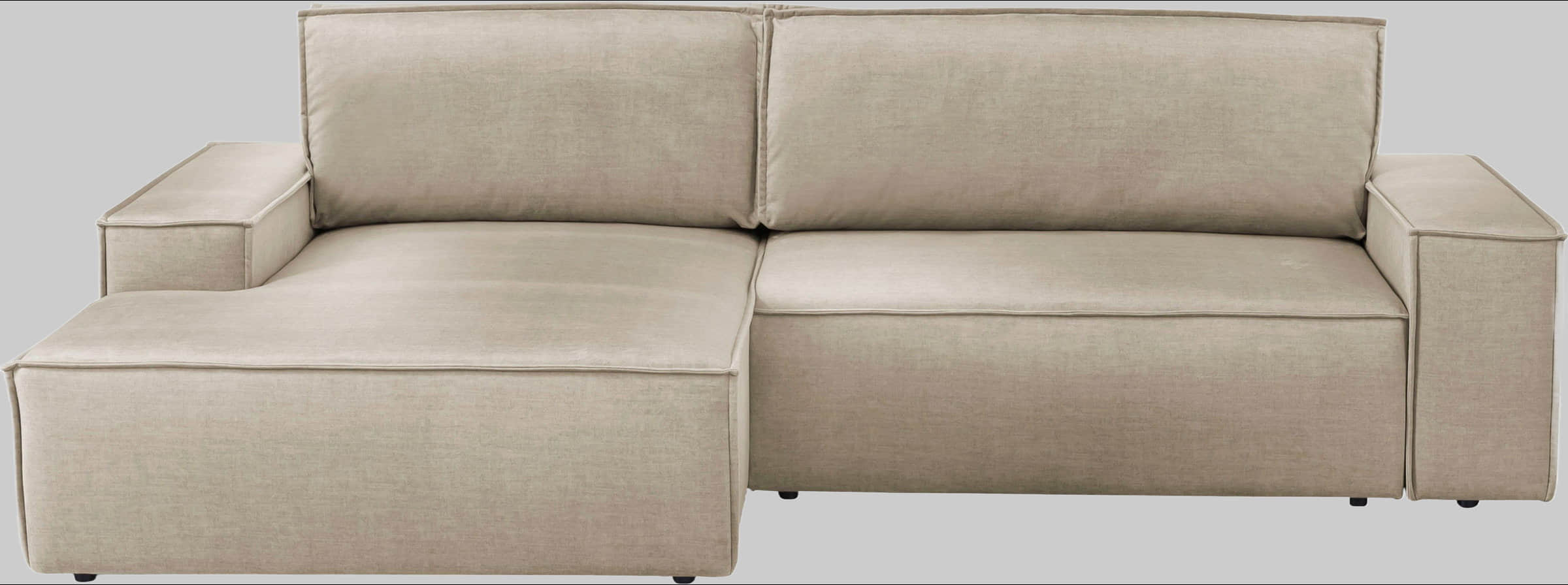 Home affaire Ecksofa SHERWOOD Schlafsofa 267 cm L-Form mit Bettkasten (210x136 cm) | Cord, Vintage & Samtvelours Bezug | Premium Qualität cream Sofas Home affaire