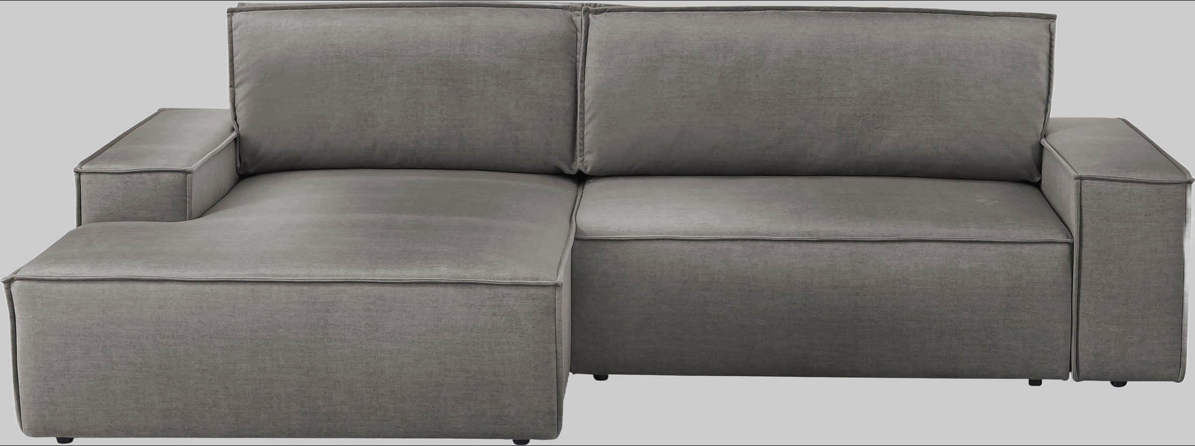 Home affaire Ecksofa SHERWOOD Schlafsofa 267 cm L-Form mit Bettkasten (210x136 cm) | Cord, Vintage & Samtvelours Bezug | Premium Qualität grey Sofas Home affaire