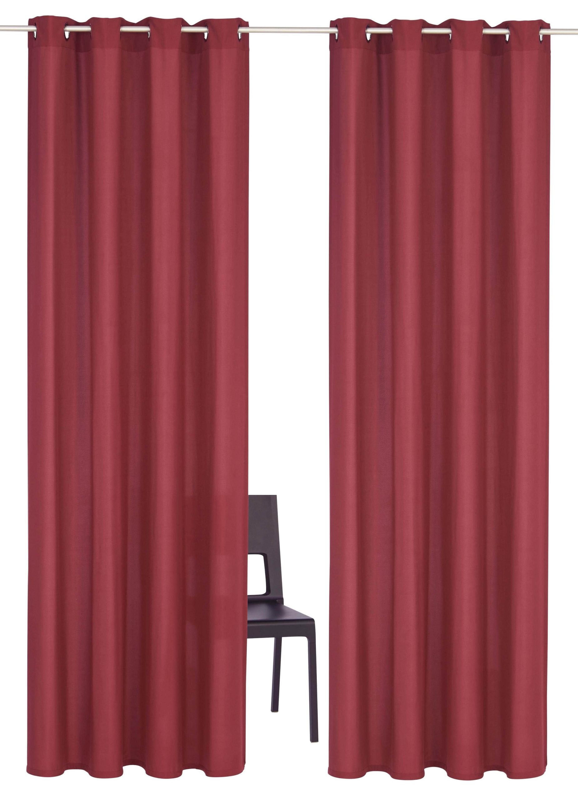 Gardinen Home affaire Home affaire Vorhang »Parry« (2 Stück) - Blickdichter Ösenvorhang aus Polyester, 140x245 cm, grau - Premium Qualität für optimalen Sicht- und Lichtschutz bordeaux