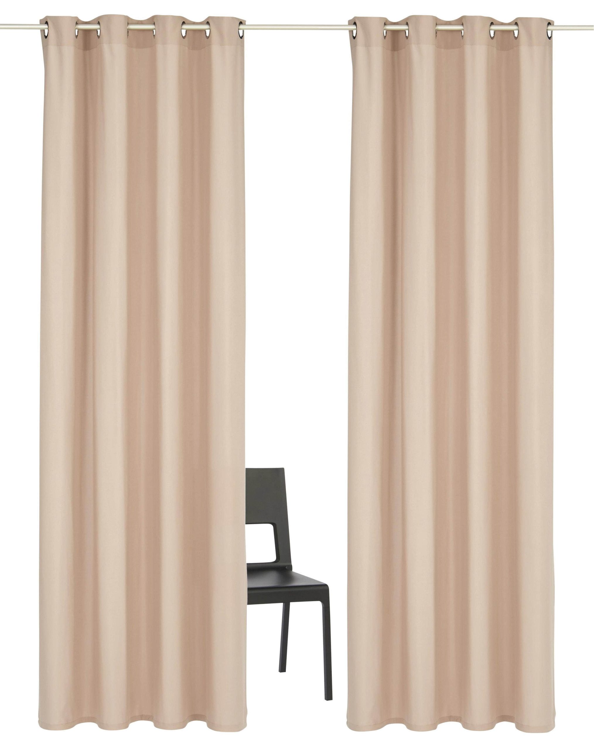 Home affaire Vorhang »Parry« (2 Stück) - Blickdichter Ösenvorhang aus Polyester, 140x245 cm, grau - Premium Qualität für optimalen Sicht- und Lichtschutz kitt Gardinen Home affaire