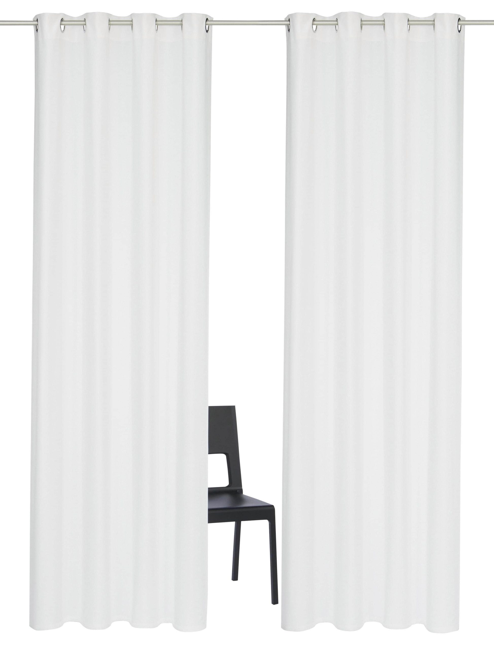 Home affaire Home affaire Vorhang »Parry« (2 Stück) - Blickdichter Ösenvorhang aus Polyester, 140x245 cm, grau - Premium Qualität für optimalen Sicht- und Lichtschutz natur Gardinen