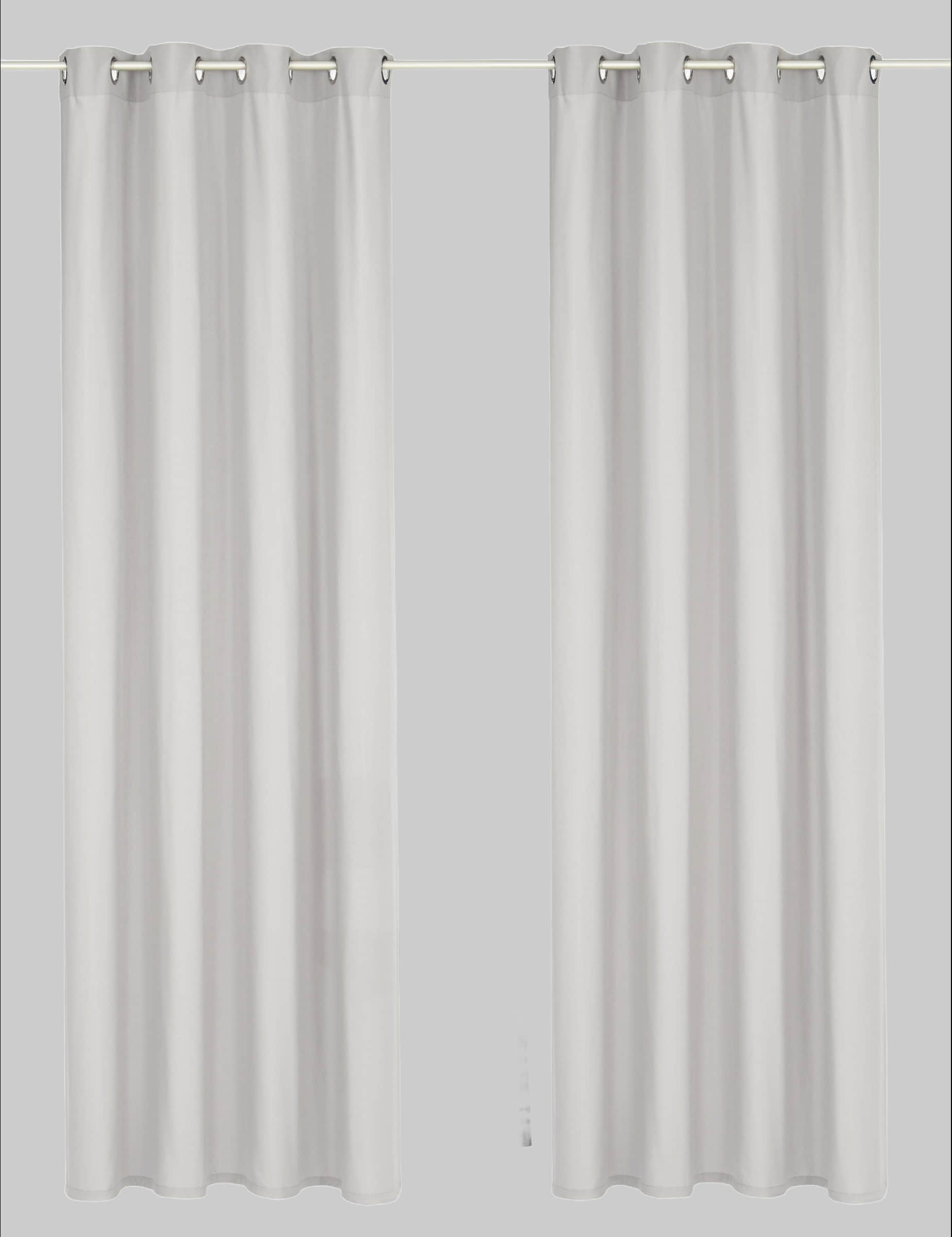 Gardinen Home affaire Home affaire Vorhang »Parry« (2 Stück) - Blickdichter Ösenvorhang aus Polyester, 140x245 cm, grau - Premium Qualität für optimalen Sicht- und Lichtschutz silberfarben