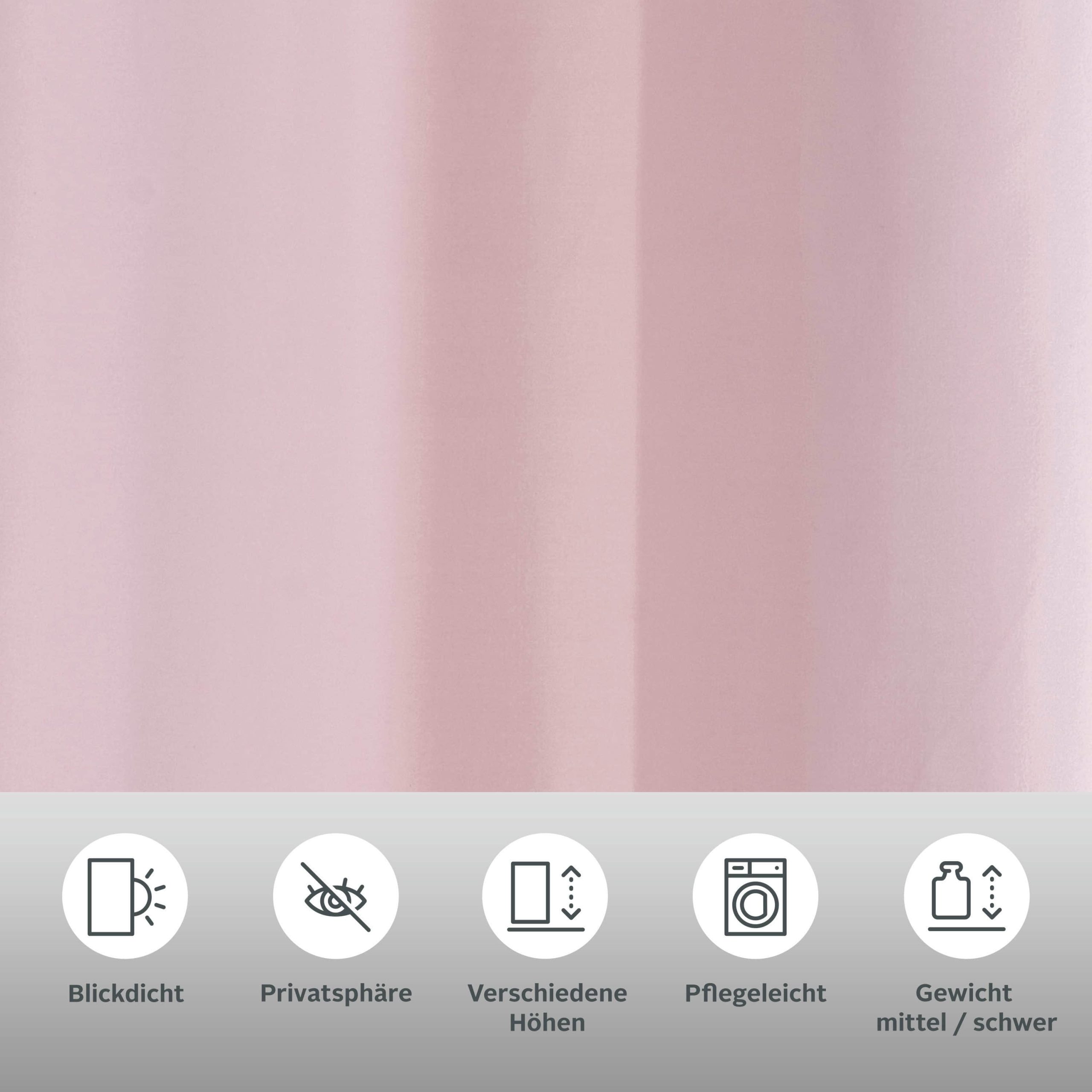 Home affaire Home affaire Vorhang »Parry« (2 Stück) - Blickdichter Ösenvorhang aus Polyester, 140x245 cm, grau - Premium Qualität für optimalen Sicht- und Lichtschutz rosé Gardinen