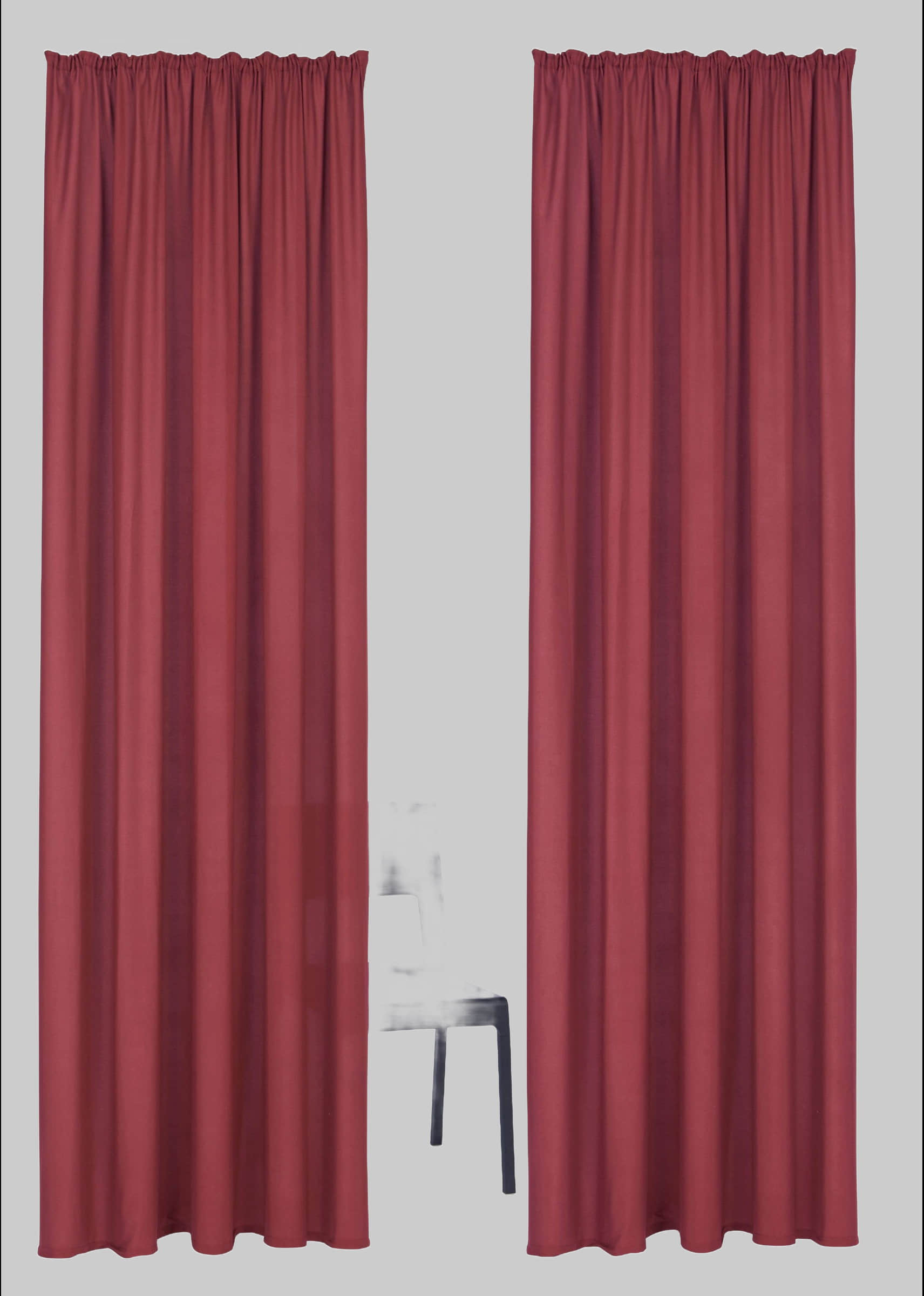 Home affaire Gardinen Home affaire Vorhang »Parry« 2er-Set mit Kräuselband | Blickdichtes Polyester in Monochrom | 140x250 cm pro Bahn | Pflegeleicht & schnell trocknend | Moderner Sichtschutz für Fenster bordeaux
