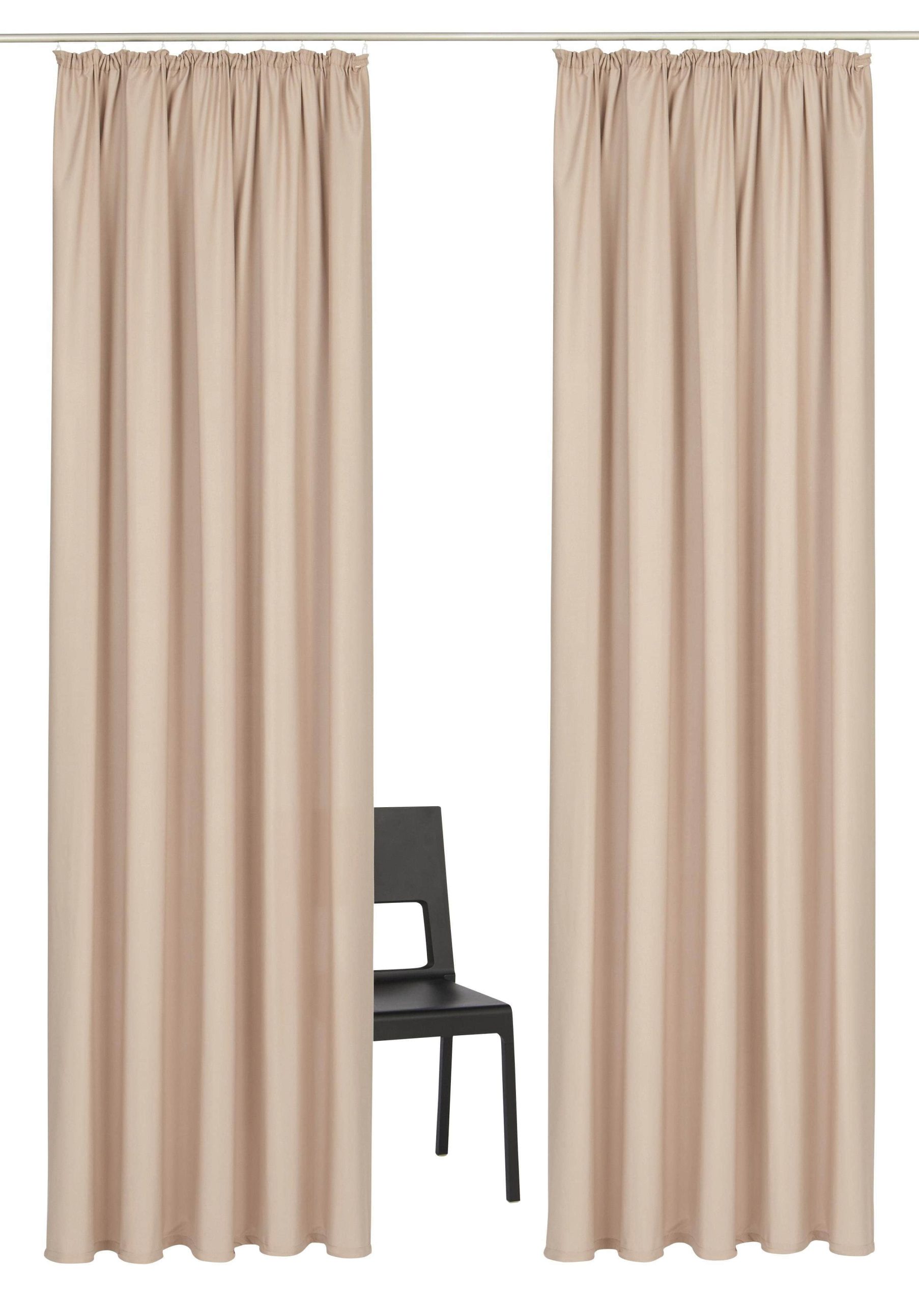 Home affaire Gardinen Home affaire Vorhang »Parry« 2er-Set mit Kräuselband | Blickdichtes Polyester in Monochrom | 140x250 cm pro Bahn | Pflegeleicht & schnell trocknend | Moderner Sichtschutz für Fenster kitt