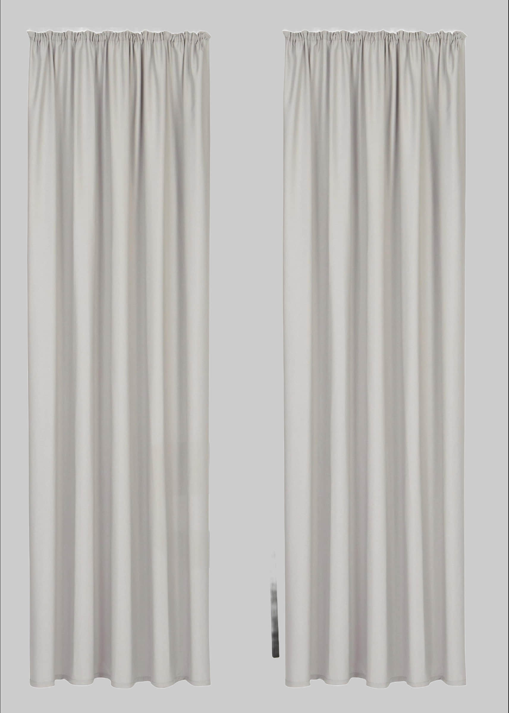 Home affaire Gardinen Home affaire Vorhang »Parry« 2er-Set mit Kräuselband | Blickdichtes Polyester in Monochrom | 140x250 cm pro Bahn | Pflegeleicht & schnell trocknend | Moderner Sichtschutz für Fenster silberfarben