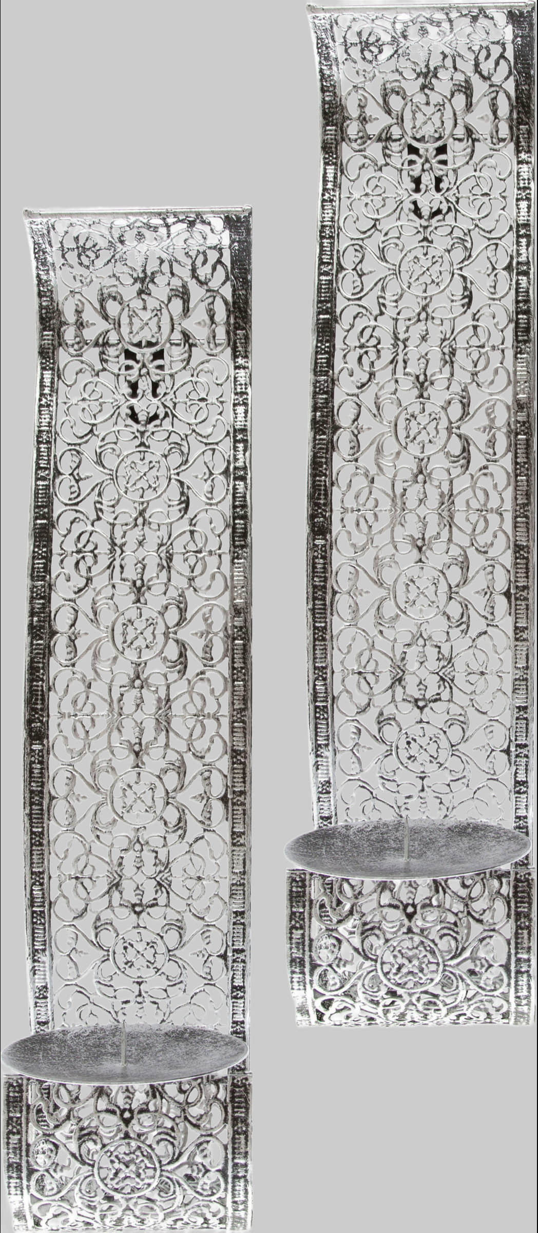 Dekoration Home affaire Home affaire Wandkerzenhalter »Nandi« Shabby-Chic Design (2er Set) - Hochwertige Metall-Wandleuchter mit floralen Mustern