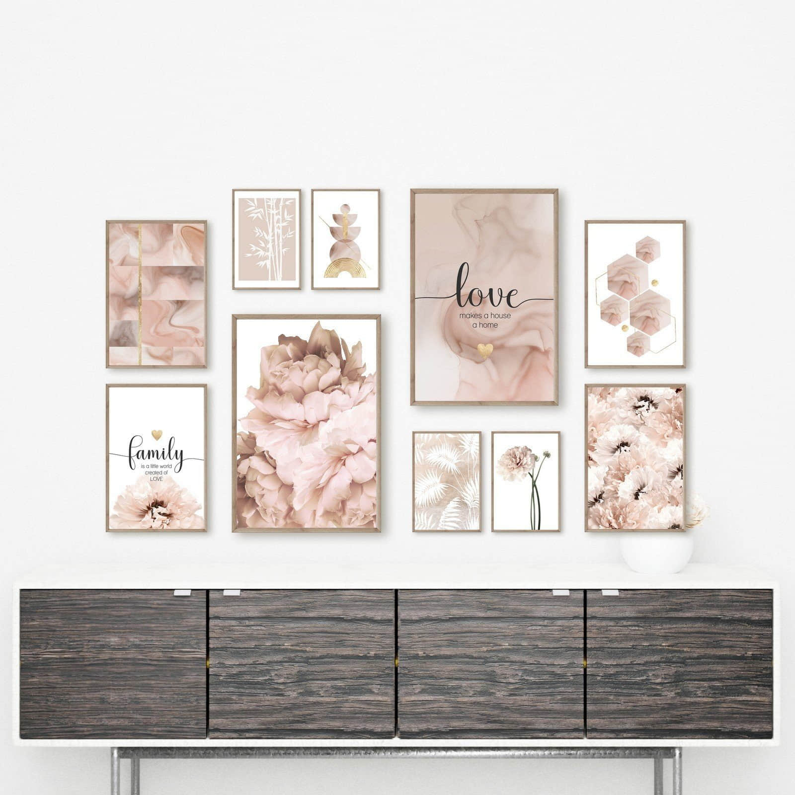 Homestyle-Accessoires Premium Wandbilder-Set: 10 Poster 'LOVE MAKES A HOUSE A HOME' (30x40cm) - Hochwertige Drucke auf Fotopapier - Ohne Bilderrahmen - Ideal für moderne Wohnraumgestaltung Dekoration homestyle-accessoires