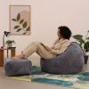 icon Sessel ICON Kingston Sitzsack aus Cord | Dunkelgrün | 85x50x85 cm | Oeko-Tex® Standard 100 | Made in Germany | Inkl. Hockerfunktion | Für Wohnzimmer & Kinderzimmer grau