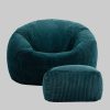 ICON Kingston Sitzsack aus Cord | Dunkelgrün | 85x50x85 cm | Oeko-Tex® Standard 100 | Made in Germany | Inkl. Hockerfunktion | Für Wohnzimmer & Kinderzimmer blaugrün icon Sessel