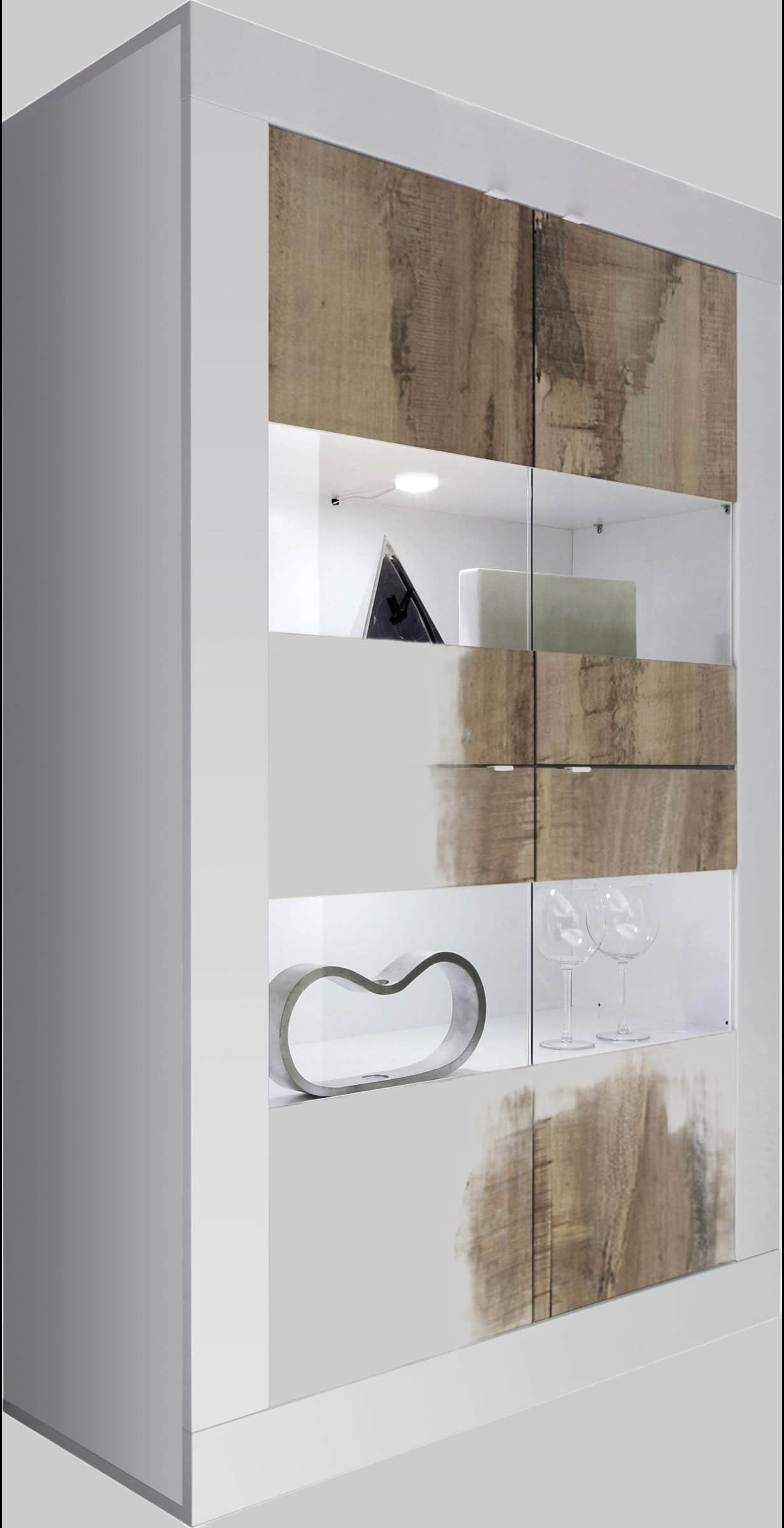 INOSIGN 'Basic' Display Cabinet - 162 cm Height, 4 Doors with Metal Handles, Modern Frame Design, High Cabinet with Storage weiß Hochg INOSIGN Schränke