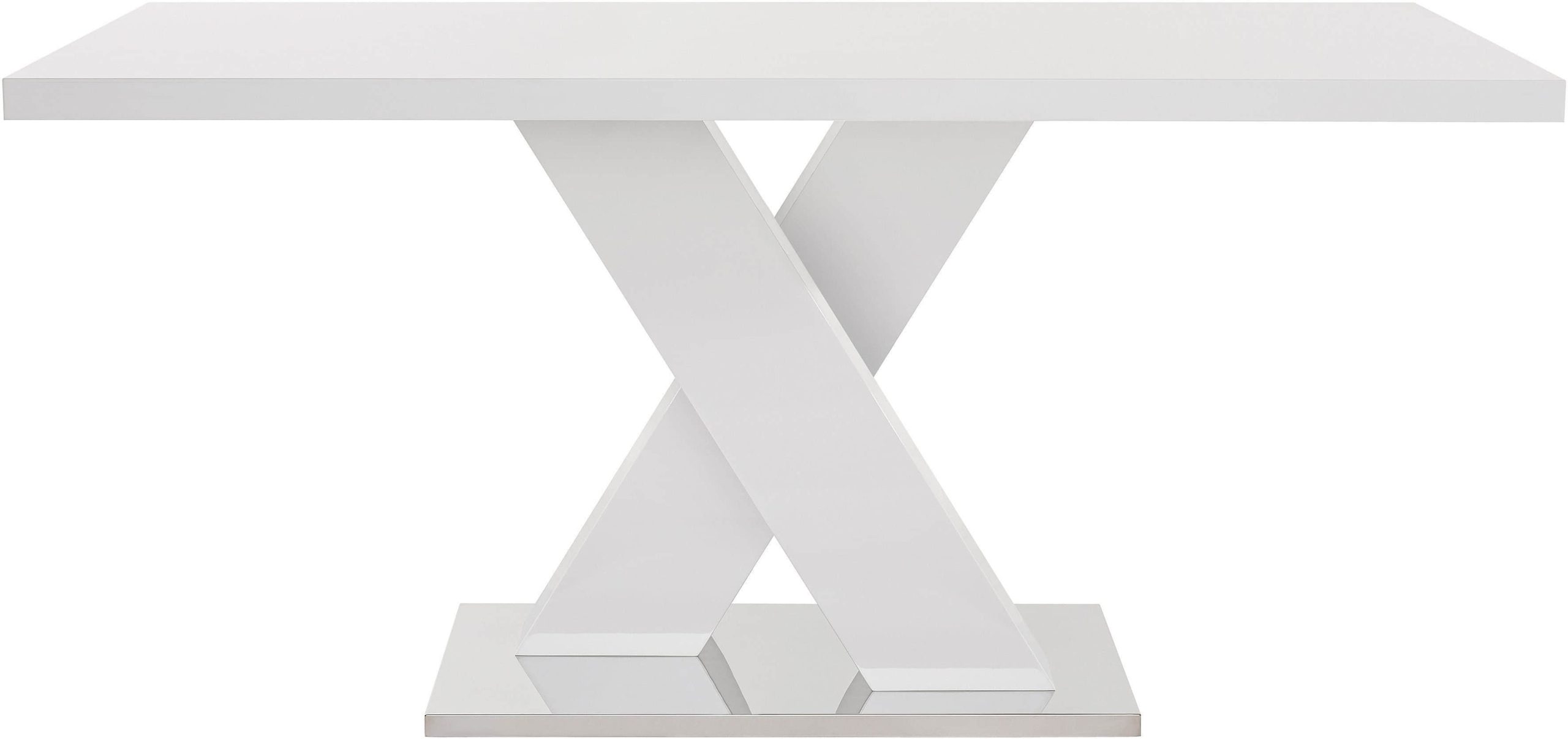 Tische INOSIGN INOSIGN Esstisch 'Ali' - Moderner Hochglanz-Tisch (160cm) mit Metall-Bodenplatte | TOPSELLER Design für Esszimmer & Küche