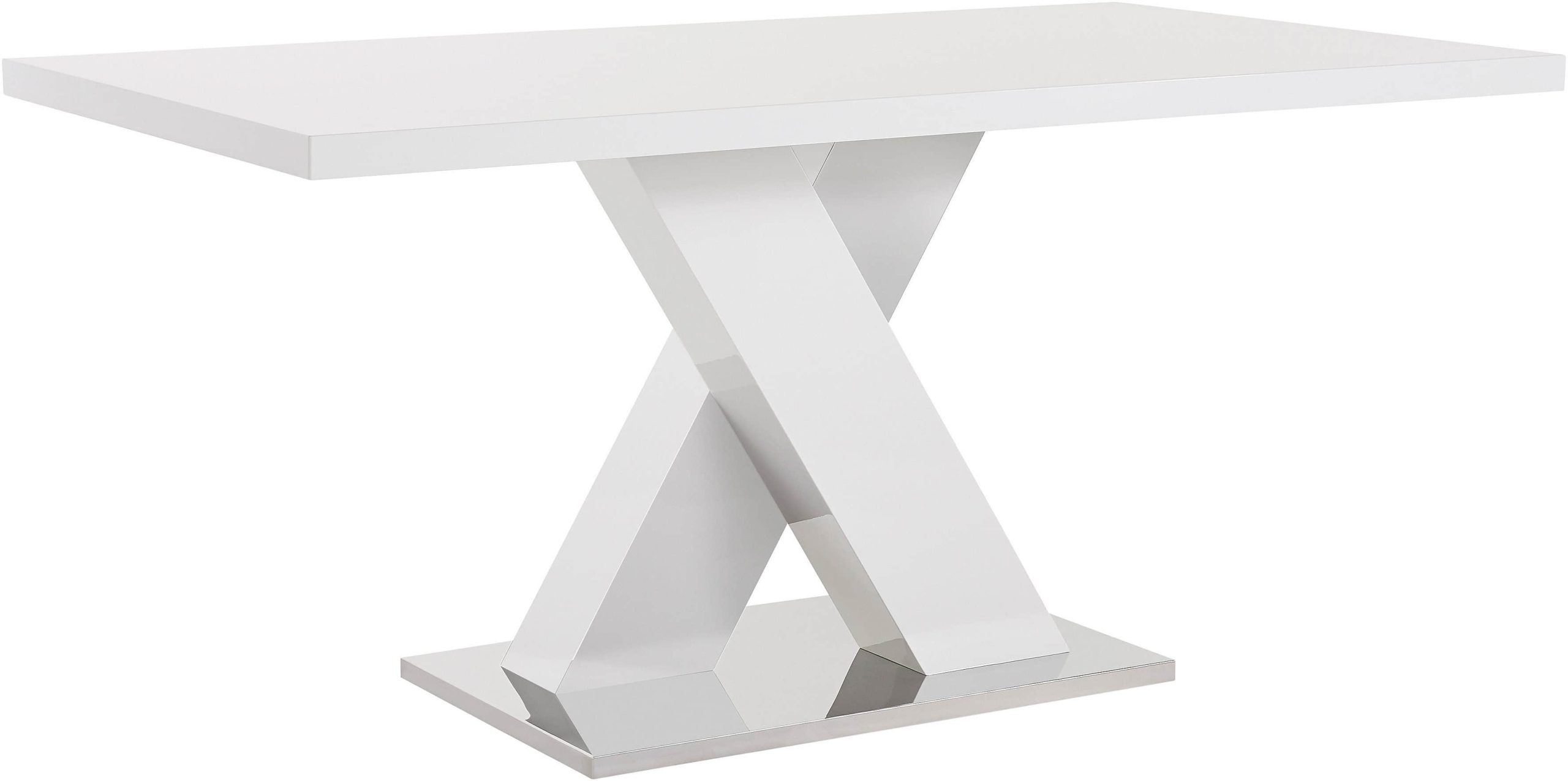 Tische INOSIGN INOSIGN Esstisch 'Ali' - Moderner Hochglanz-Tisch (160cm) mit Metall-Bodenplatte | TOPSELLER Design für Esszimmer & Küche