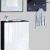 INOSIGN INOSIGN Garderoben-Set »PARIS/TOKYO« (3-teilig) – Moderne Kompaktgarderobe 150cm mit Spiegel & Schuhschrank | FSC®-Holz | Push-to-Open matera ant Garderobe & Flur
