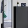 INOSIGN Garderoben-Set PARIS/TOKYO - Modernes 2-teiliges Flurmöbel mit Kleiderstange & Schuhschrank (130cm Breite, Hochglanz, grifflos) graphite s Garderobe & Flur INOSIGN