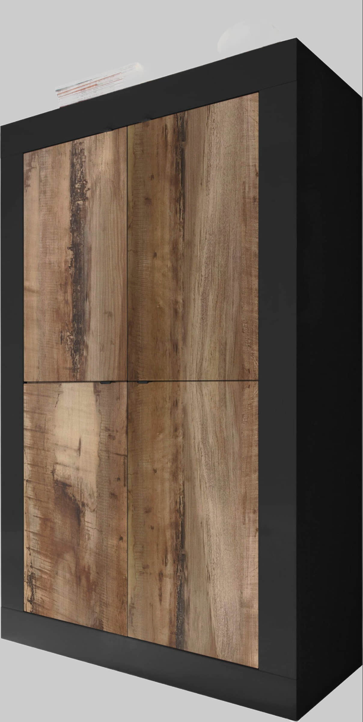INOSIGN Highboard Basic | 162 cm hoch, 102 cm breit | 4-türige Kommode mit Metallgriffen & viel Stauraum | Italian Design | FSC®-Holz | Farbauswahl schwarz ma INOSIGN Kommoden & Sideboards