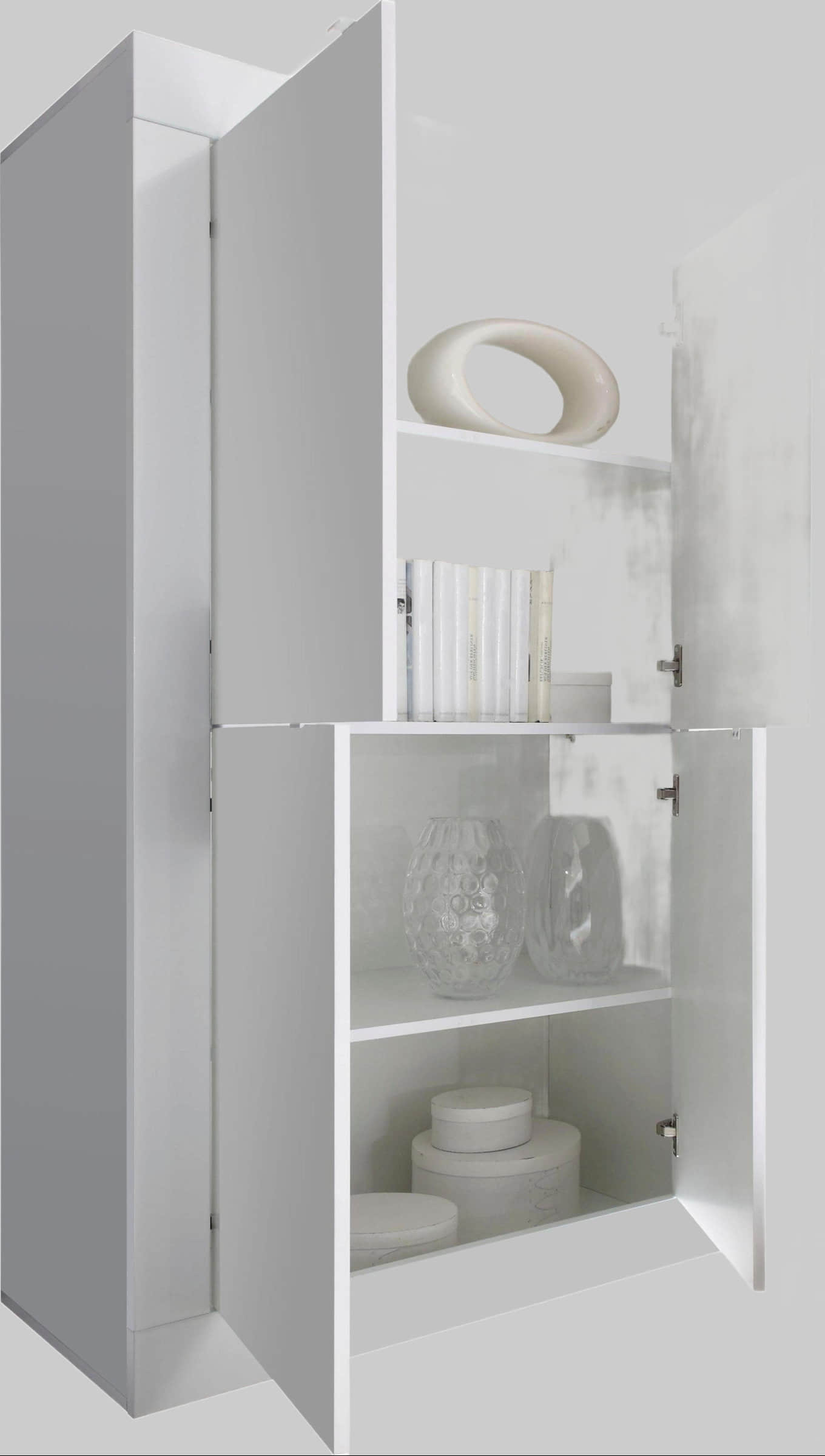 INOSIGN Kommoden & Sideboards INOSIGN Highboard Basic | 162 cm hoch, 102 cm breit | 4-türige Kommode mit Metallgriffen & viel Stauraum | Italian Design | FSC®-Holz | Farbauswahl weiß Hochg