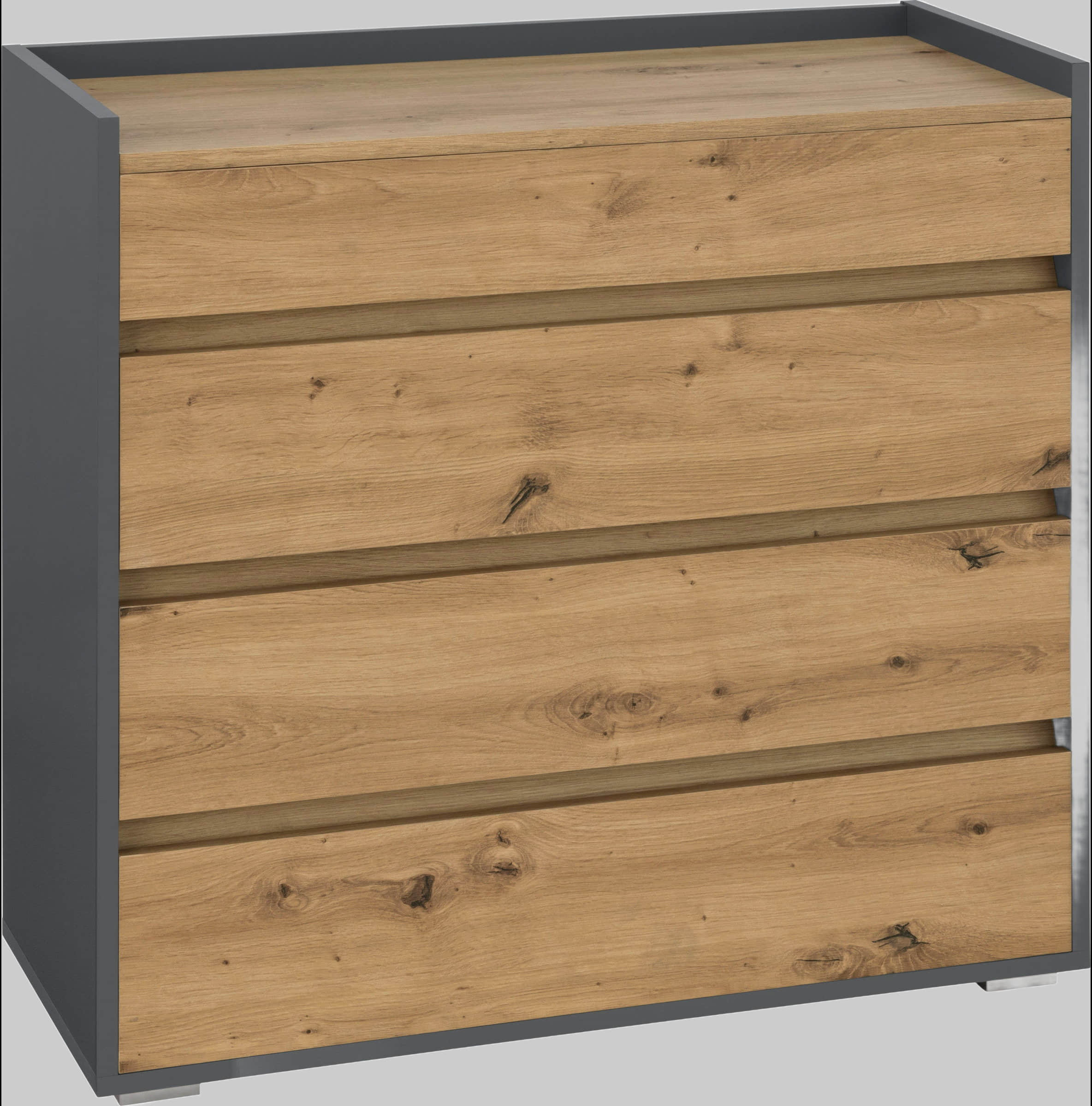 INOSIGN Kommoden & Sideboards INOSIGN 'Kosmo' 4-Drawer Dresser with Full Extension - FSC® Certified Wood Storage Solution for Bedroom & Living Room anthrazit/