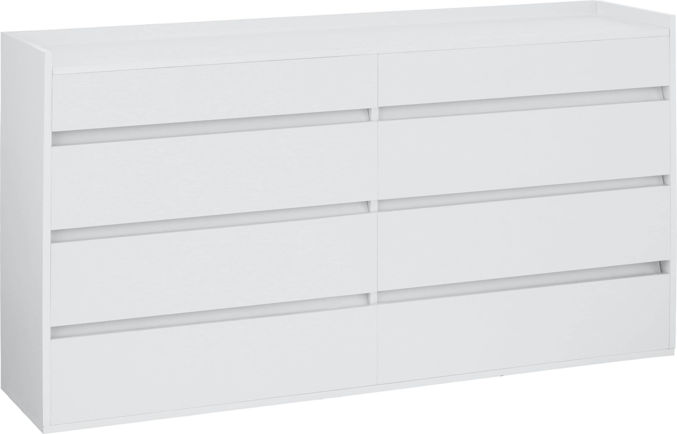 INOSIGN Kommoden & Sideboards INOSIGN 'Kosmo' 8-Drawer Dresser | Full-Extension Drawers | Matte White Modern Storage Solution weiß