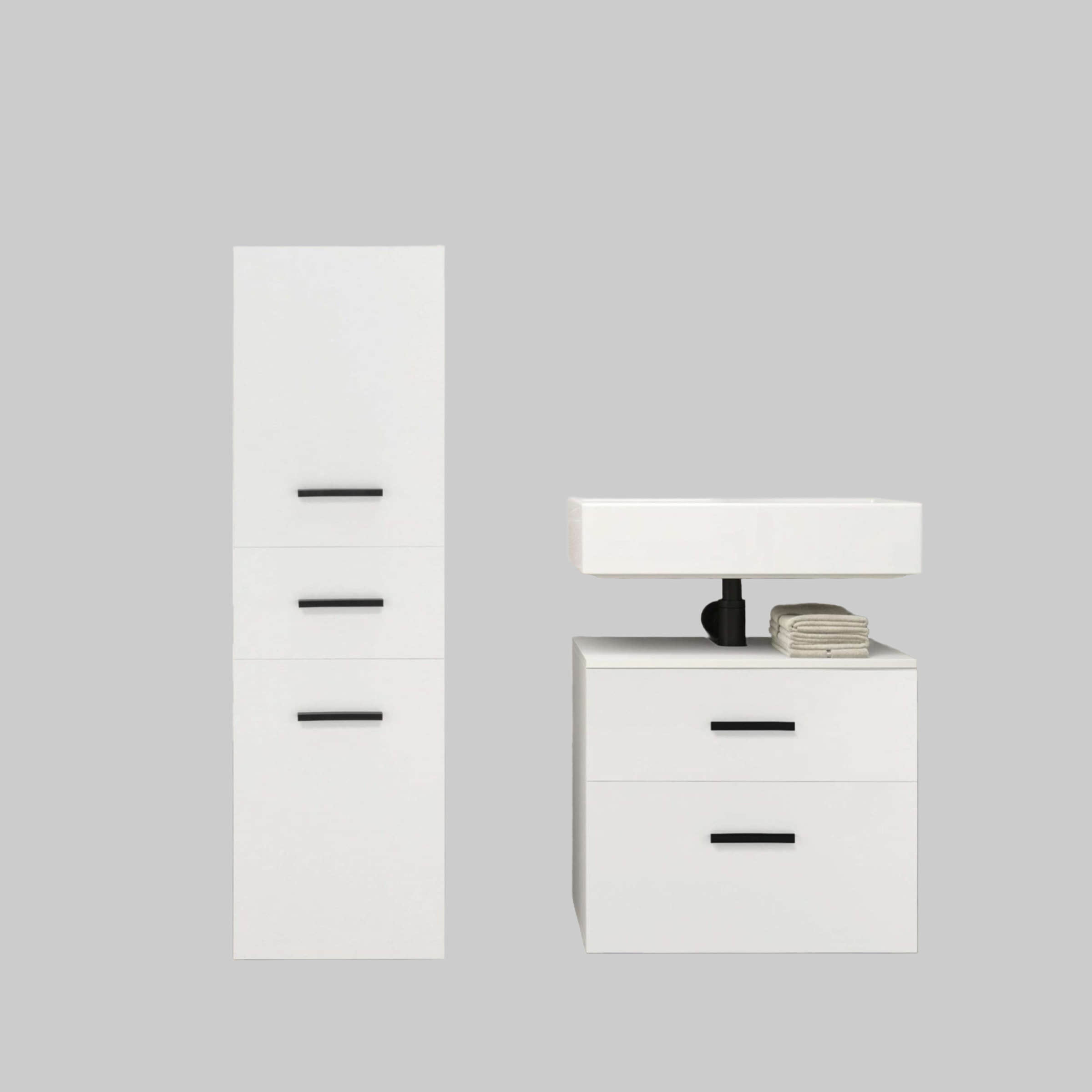 INOSIGN INOSIGN Midischrank »Skara« mit verstellbaren Einlegeböden | 38 cm Breite × 130 cm Höhe | FSC®-Holz | Mehrere Farbvarianten weiß Kinderzimmer