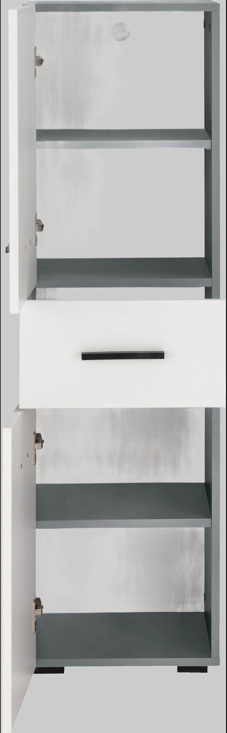 INOSIGN Midischrank »Skara« mit verstellbaren Einlegeböden | 38 cm Breite × 130 cm Höhe | FSC®-Holz | Mehrere Farbvarianten anthrazit/ Kinderzimmer INOSIGN