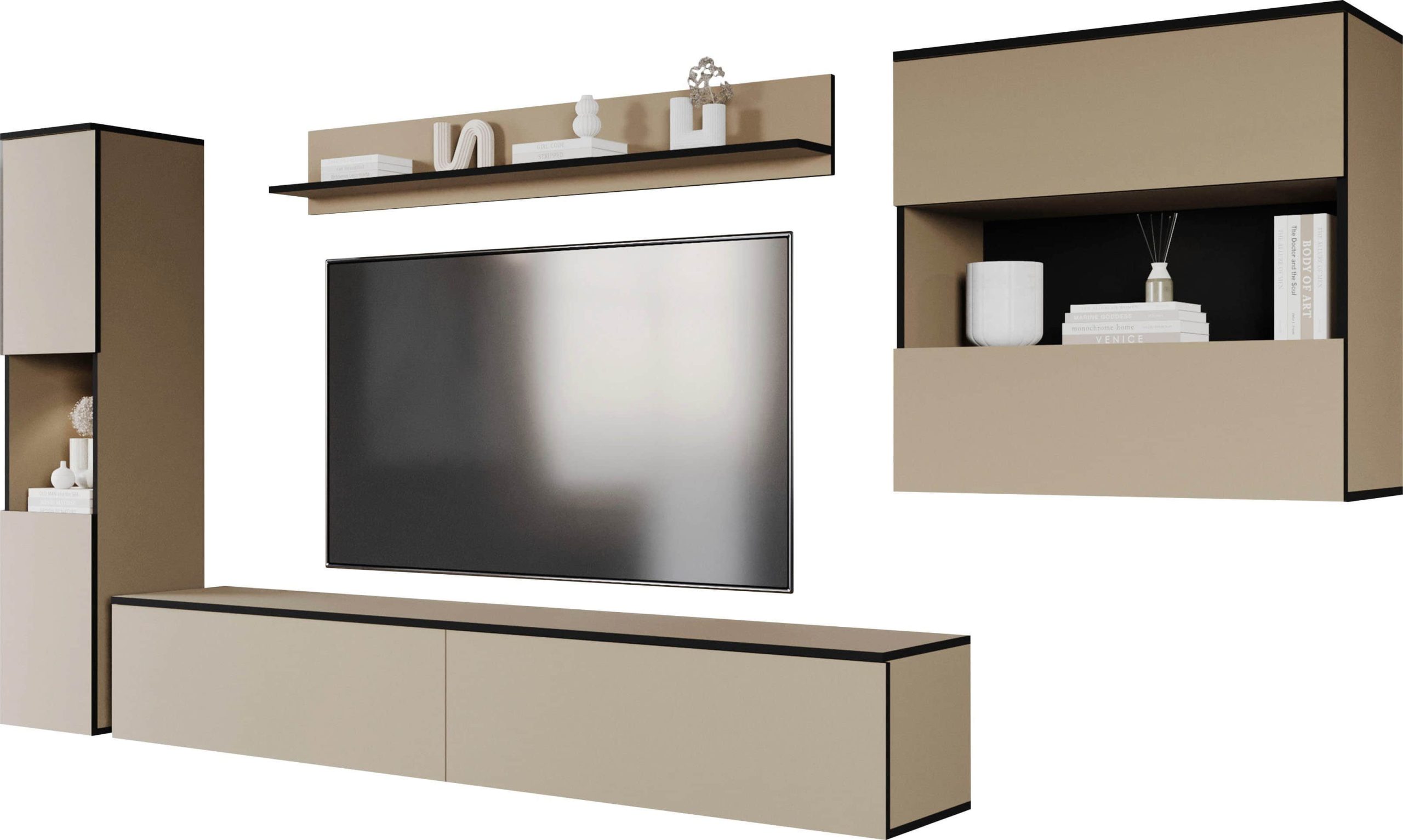 INOSIGN 'PARIS' 4-Piece TV Wall Unit | 300cm Handleless Design | Wall-Mounted or Freestanding | FSC-Certified Wood CONGO/ CONGO INOSIGN Wohnwände
